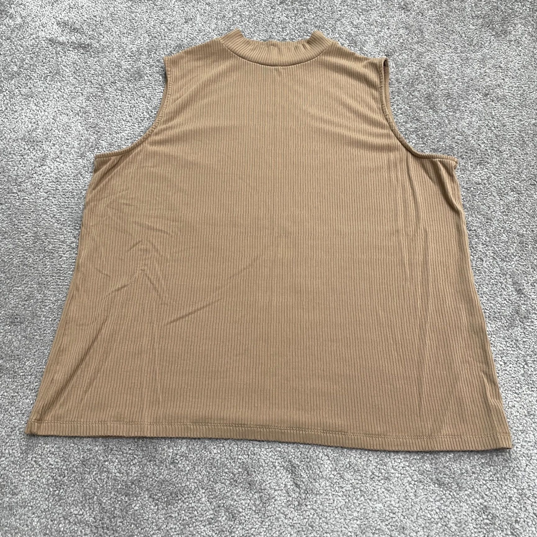 Vintage Chico's Ribbed Knit Mock Neck Top Womens L Brown Sleeveless Basic Essential Shirt Tank Casual Regular Knit Spandex Rayon Logo Vintage No N/A Size L / US 10 / IT 46 - 2 Thumbnail