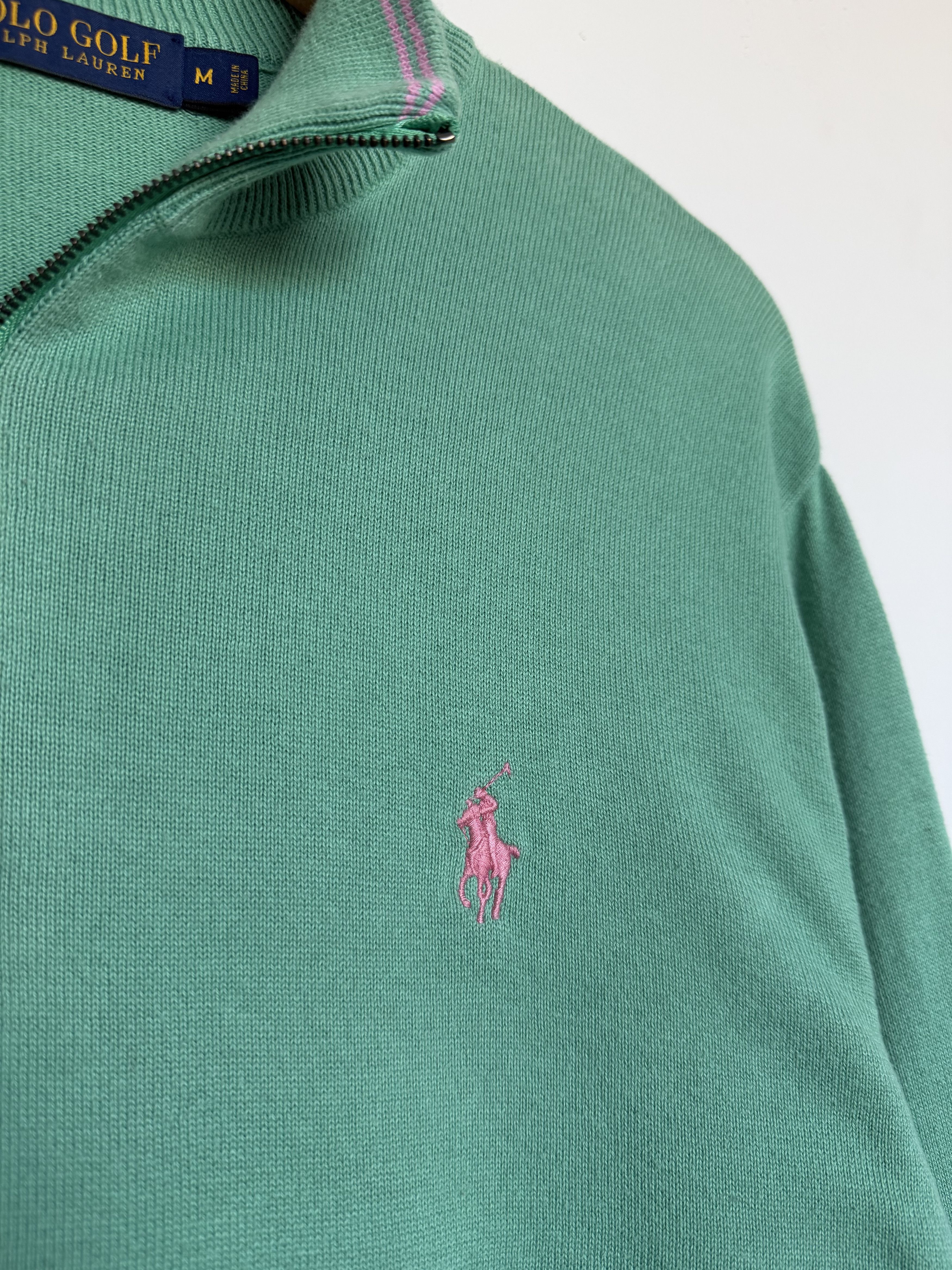 Polo Ralph Lauren Polo Golf Ralph Lauren Green Quarter Zip Sweater Pink Pony M Size US M / EU 48-50 / 2 - 5 Thumbnail
