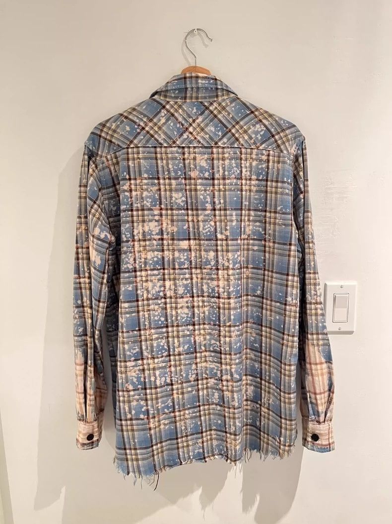 Saint Laurent Paris Saint Laurent Paris Grid damaged shirt-2506 Size US XL / EU 56 / 4 - 2 Thumbnail