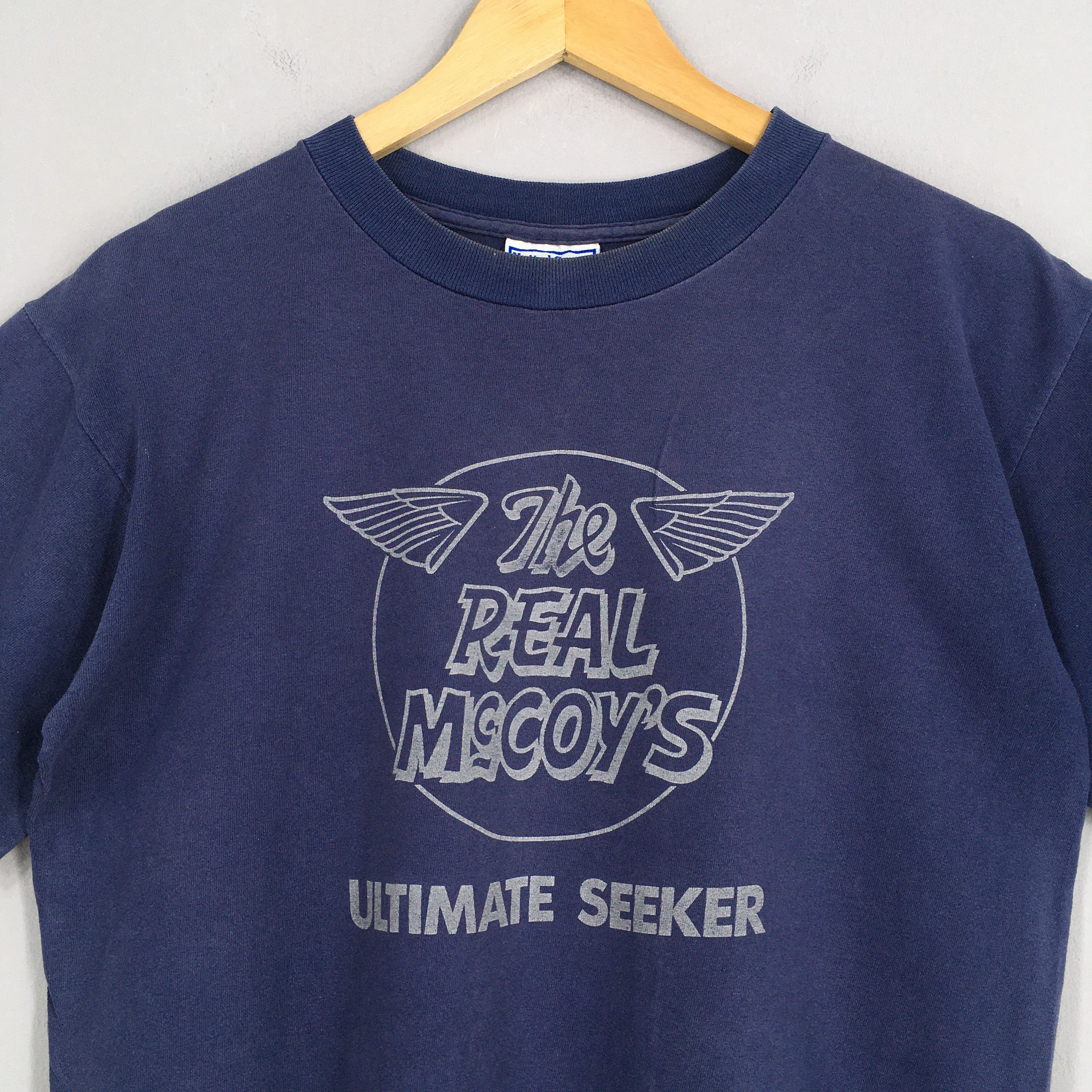 The Real McCoy's Vintage 90's Real Mccoy's Japan Blue Tshirt Medium Size US M / EU 48-50 / 2 - 2 Thumbnail