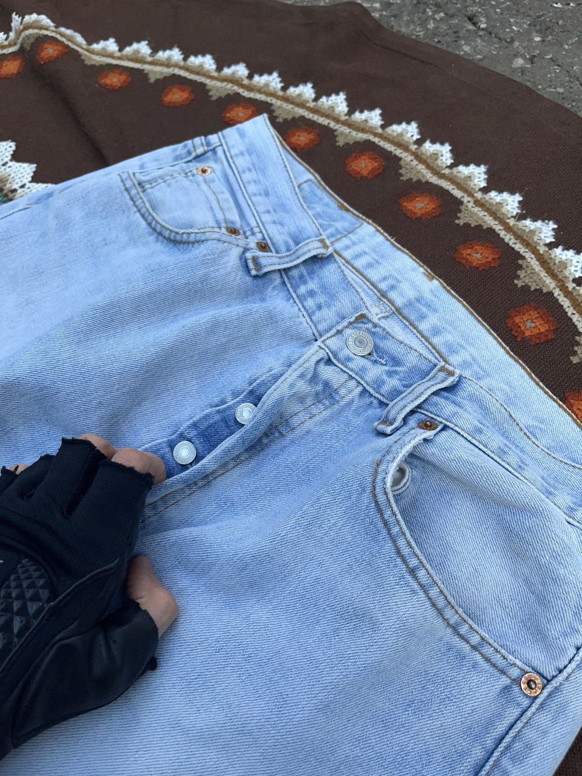Apex Aphex Twin Custom Made Jeans On Vintage Levi’s 501 Size US 34 / EU 50 - 7 Thumbnail