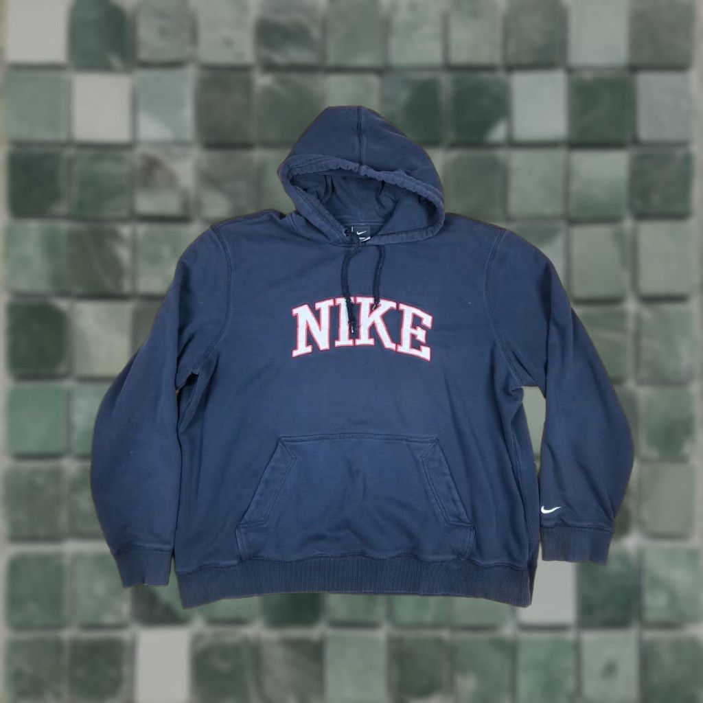 Nike VINTAGE NIKE SHIRT Hooded Black Sweatshirt XXLARGE Mens Pullover Cotton Long Sleeve Sweatshirt Hooded Black Nike Spell Vintage Y2K Size US L / EU 52-54 / 3 - 1 Thumbnail