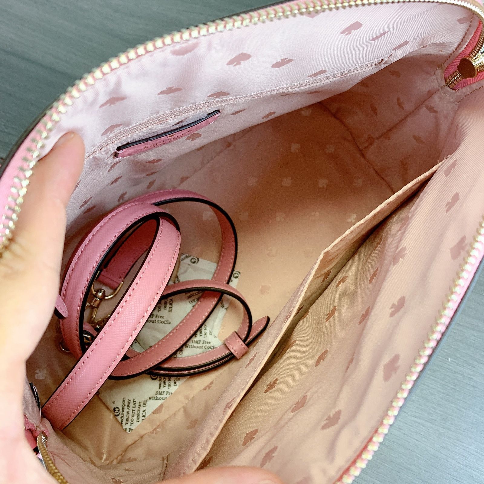 Kate Spade Kate Spade K6177Saffiano Leather Medium Dome Satchel IN Pink Size ONE SIZE - 8 Thumbnail