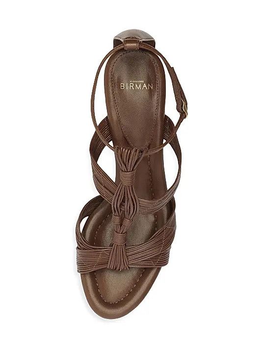 Alexandre Birman os11x1225 Olga 60MM Leather Block-Heel Sandals in Rich Brown Size US 7 / IT 37 - 6 Thumbnail