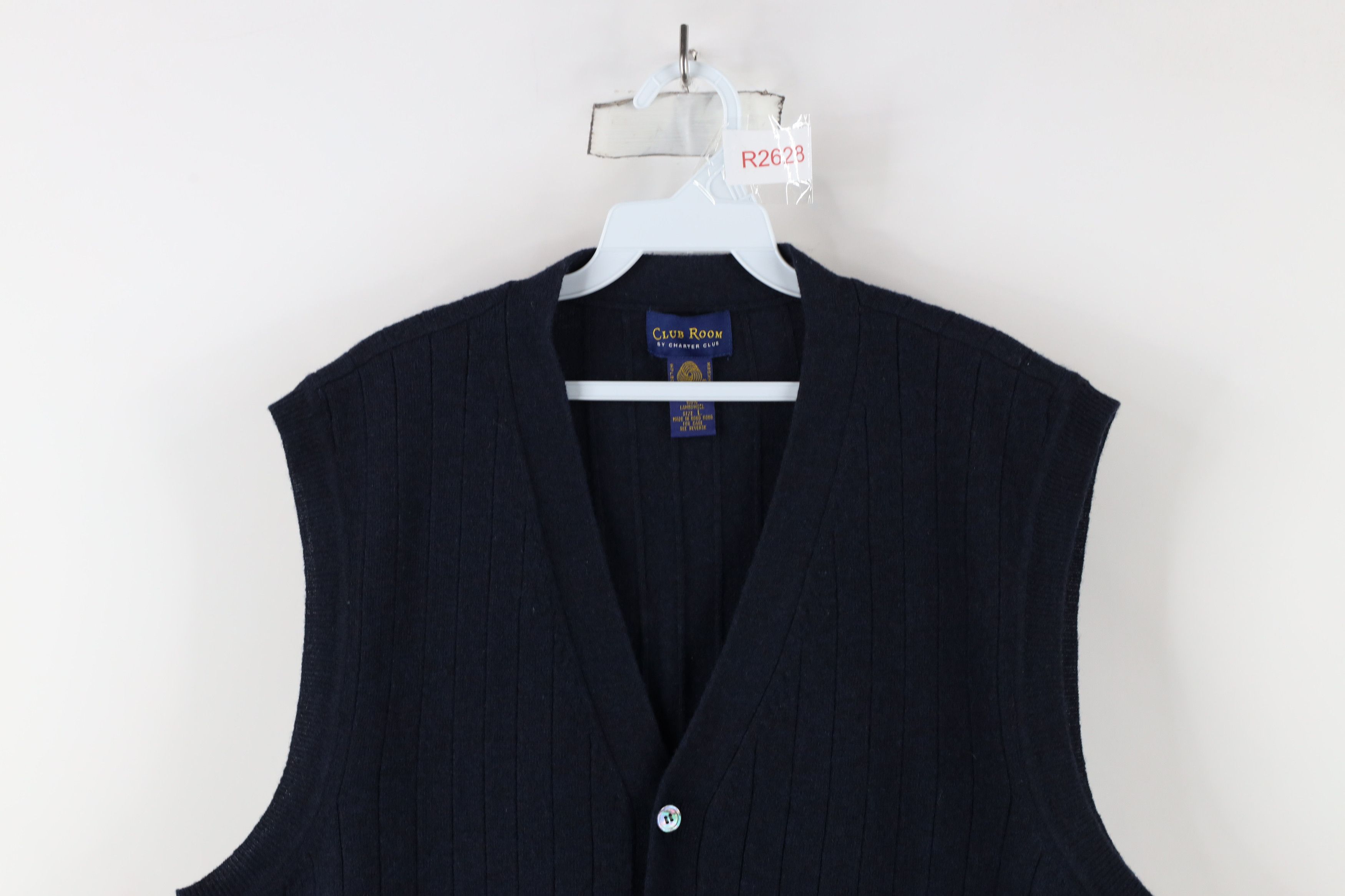Vintage Vintage 90s Streetwear Lambswool Knit Sweater Vest Blue Size US L / EU 52-54 / 3 - 2 Thumbnail
