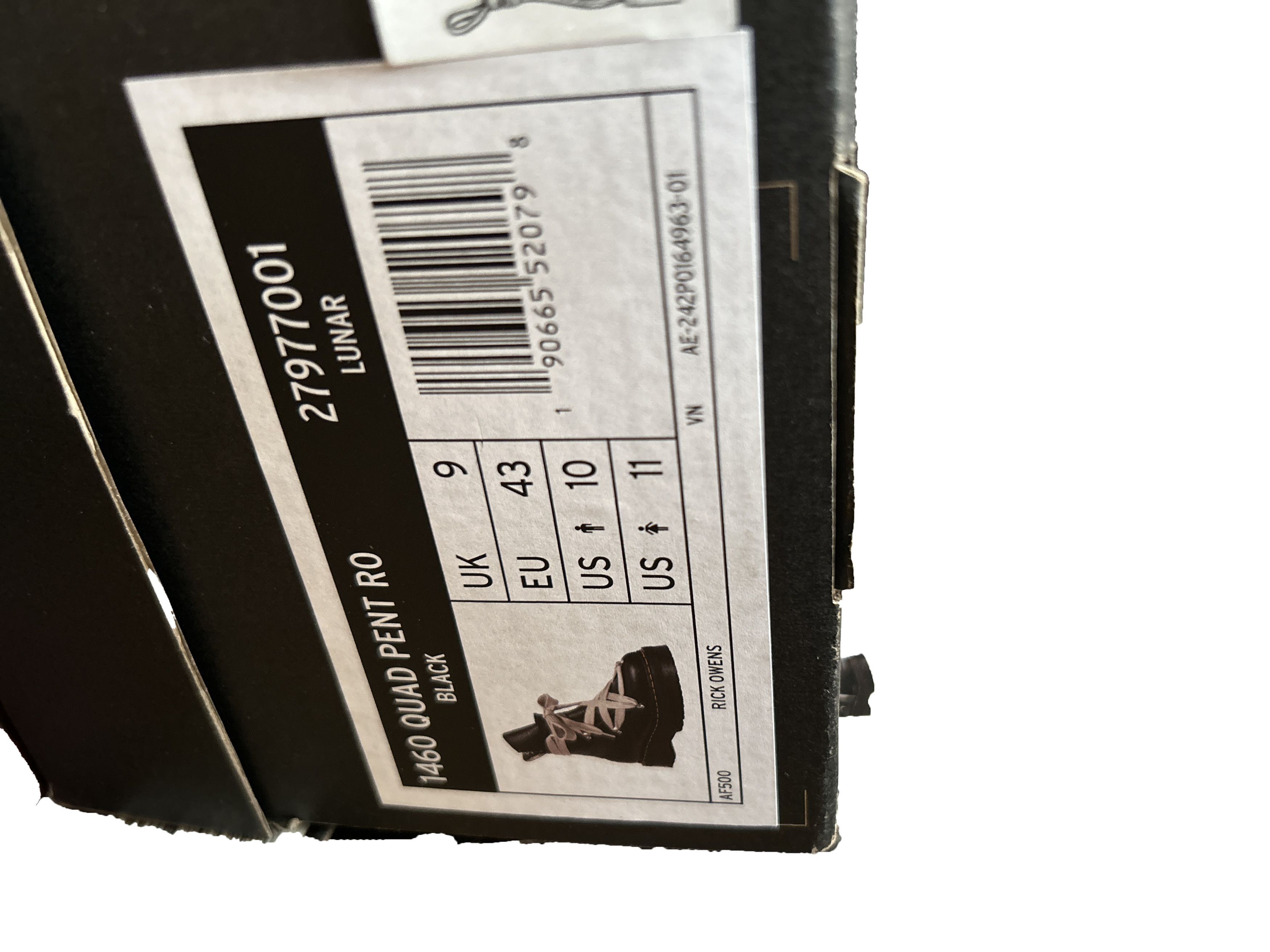 Dr. Martens × Rick Owens 1460 Quad Leather Sole Pentagram Jumbo Lace Boot Black Size US 10 / EU 43 - 7 Thumbnail