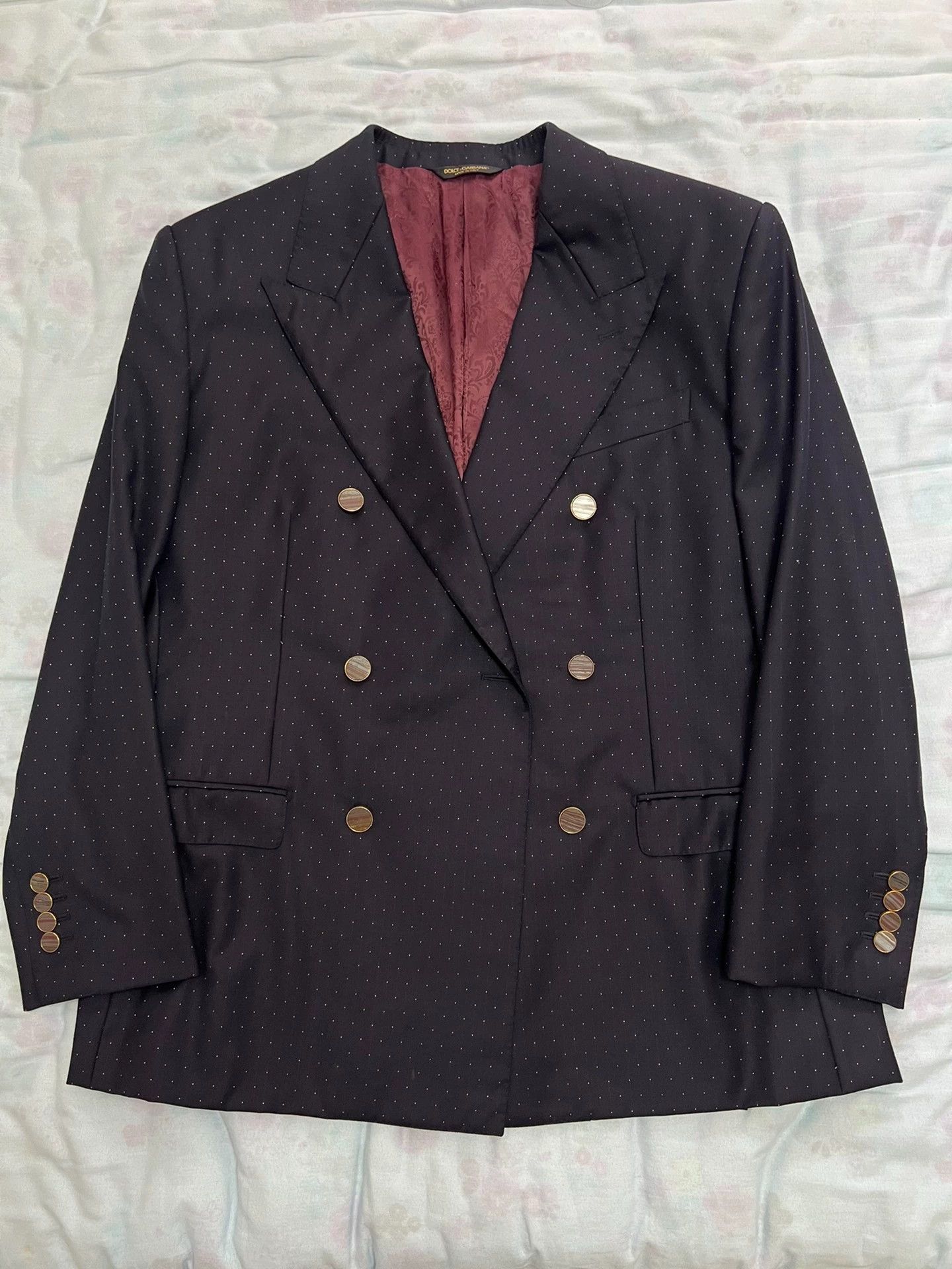 Dolce & Gabbana D&G Wool Suit Double-Breasted Navy Starry Sky Men's 54 Size 54R - 1 Thumbnail
