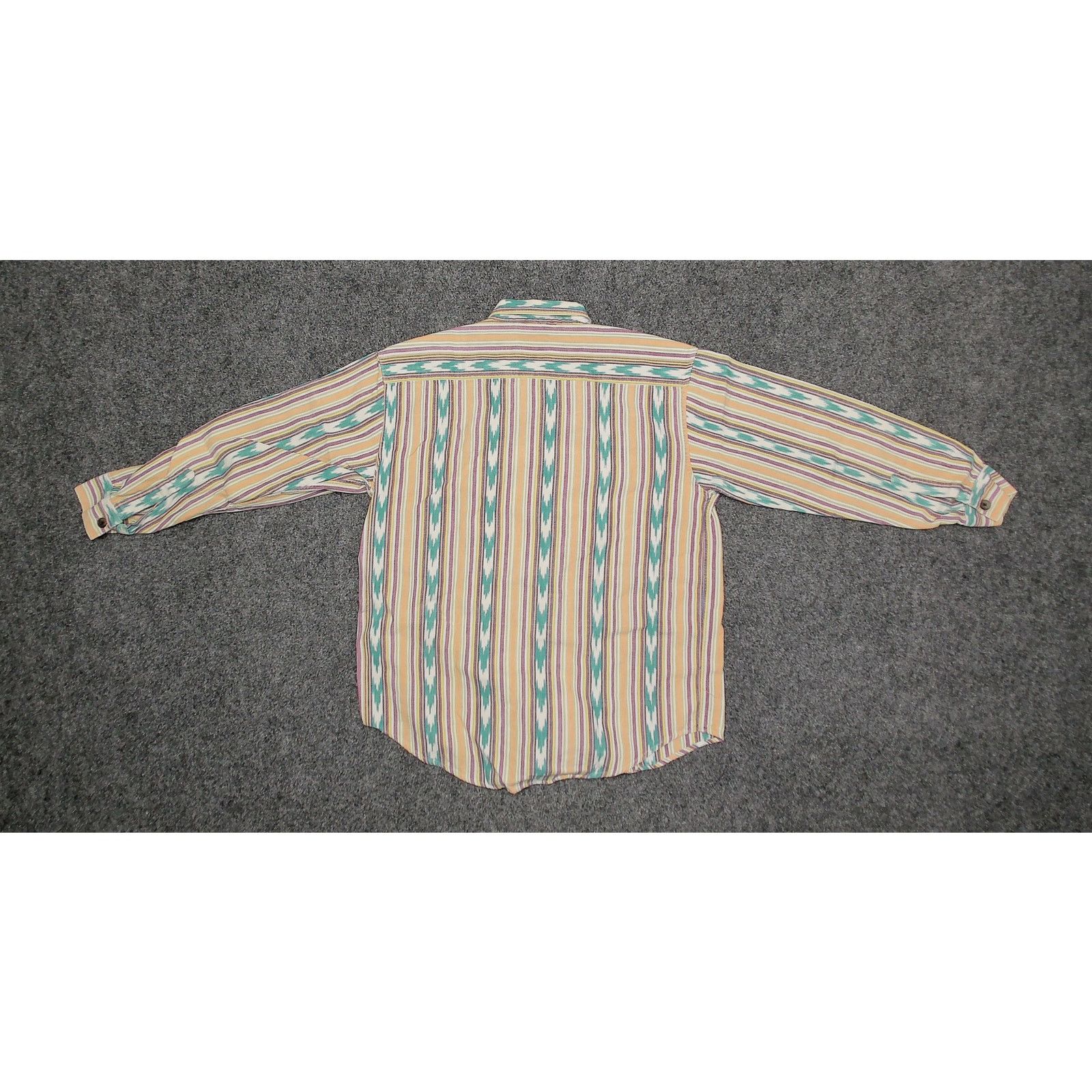 Vintage VTG Y2K Pastel Ikat Boxy Drop-Shoulder Festival Button Up Size XL / US 12-14 / IT 48-50 - 7 Thumbnail