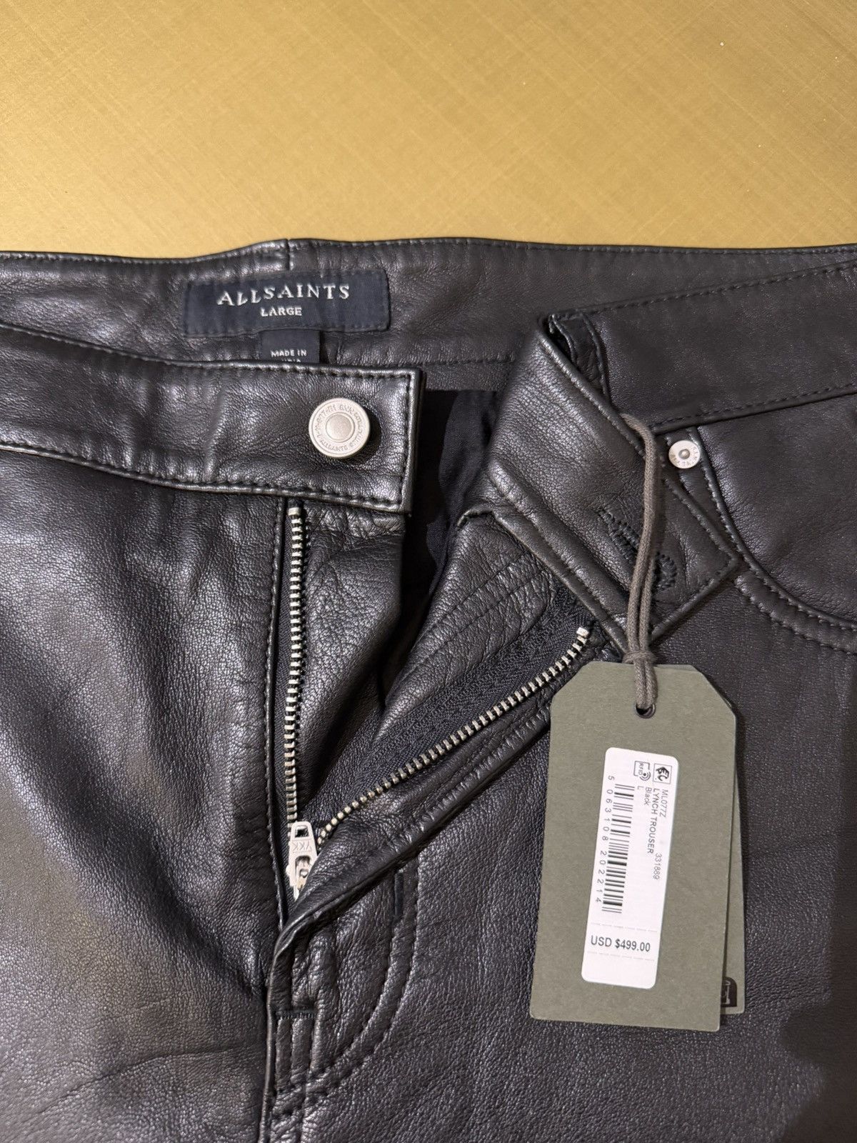 Allsaints AllSaints Black Leather Trousers Size Large NWT $499 Retail Size US 34 / EU 50 - 3 Thumbnail