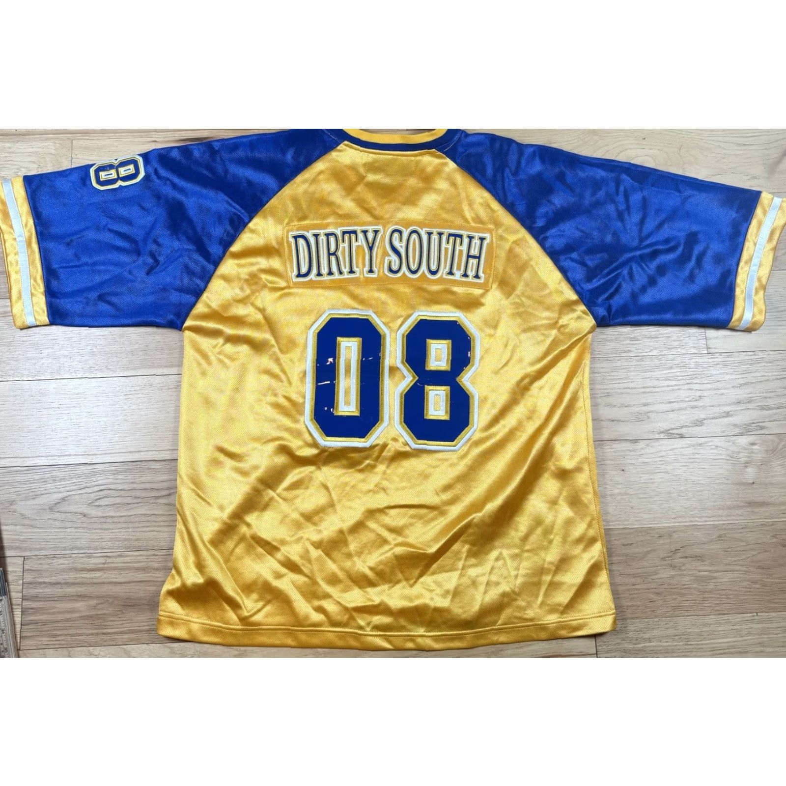 Vintage VINTAGE New York & Company Jersey City Football Blue Gold L Mens Large Regular Casual Activewear Football Jersey City Series Mens Size US L / EU 52-54 / 3 - 7 Thumbnail