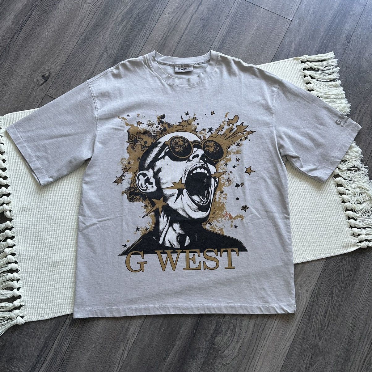 Other G WEST Too Loud Heavy Weight Light Grey Oversized Tshirt Size US XL / EU 56 / 4 - 1 Thumbnail