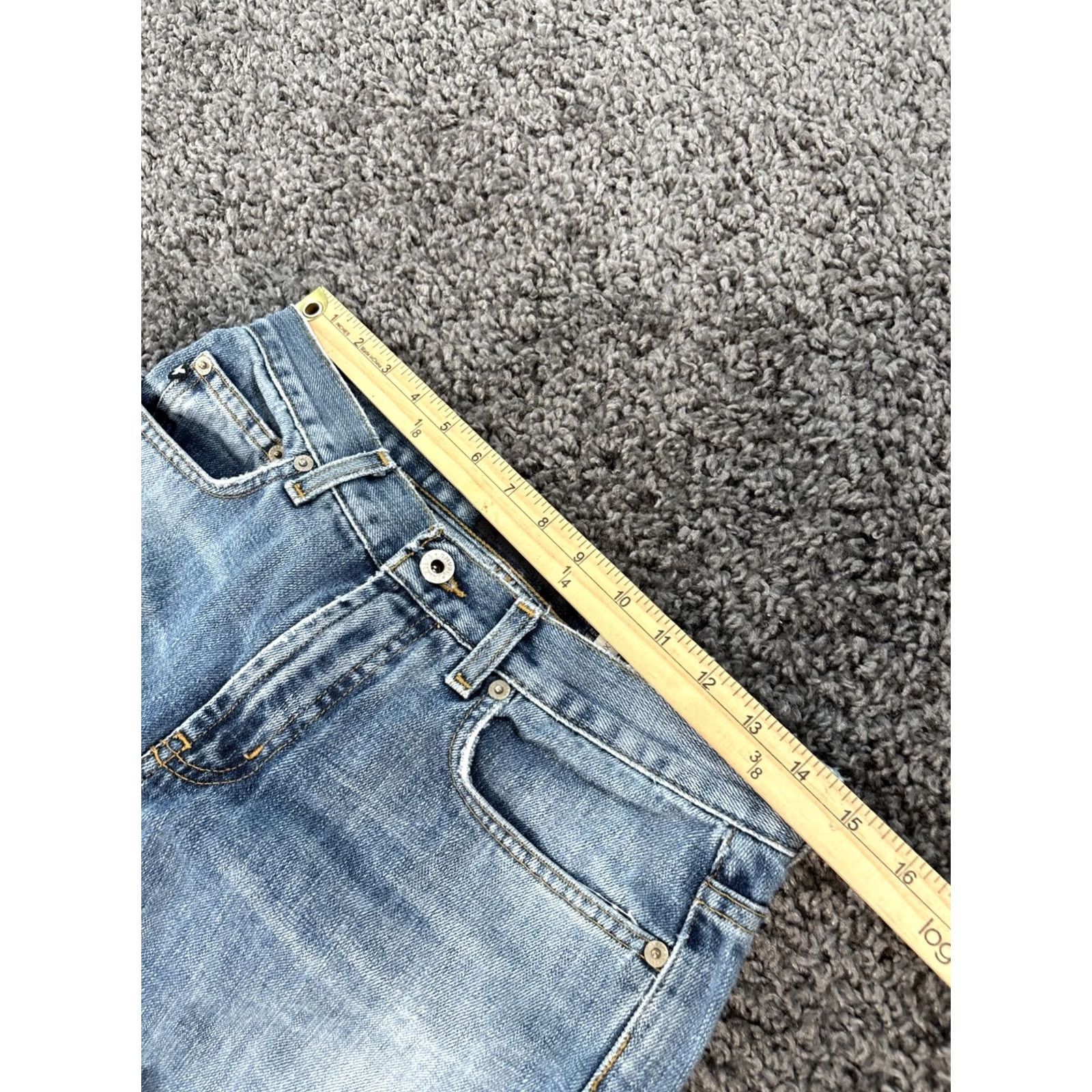 Express VINTAGE Express Jeans Womens 28x30 Stonewash Blue Light Wash Frayed Low Rise 90s Straight Womens Jeans Size 28" / US 6 / IT 42 - 4 Thumbnail