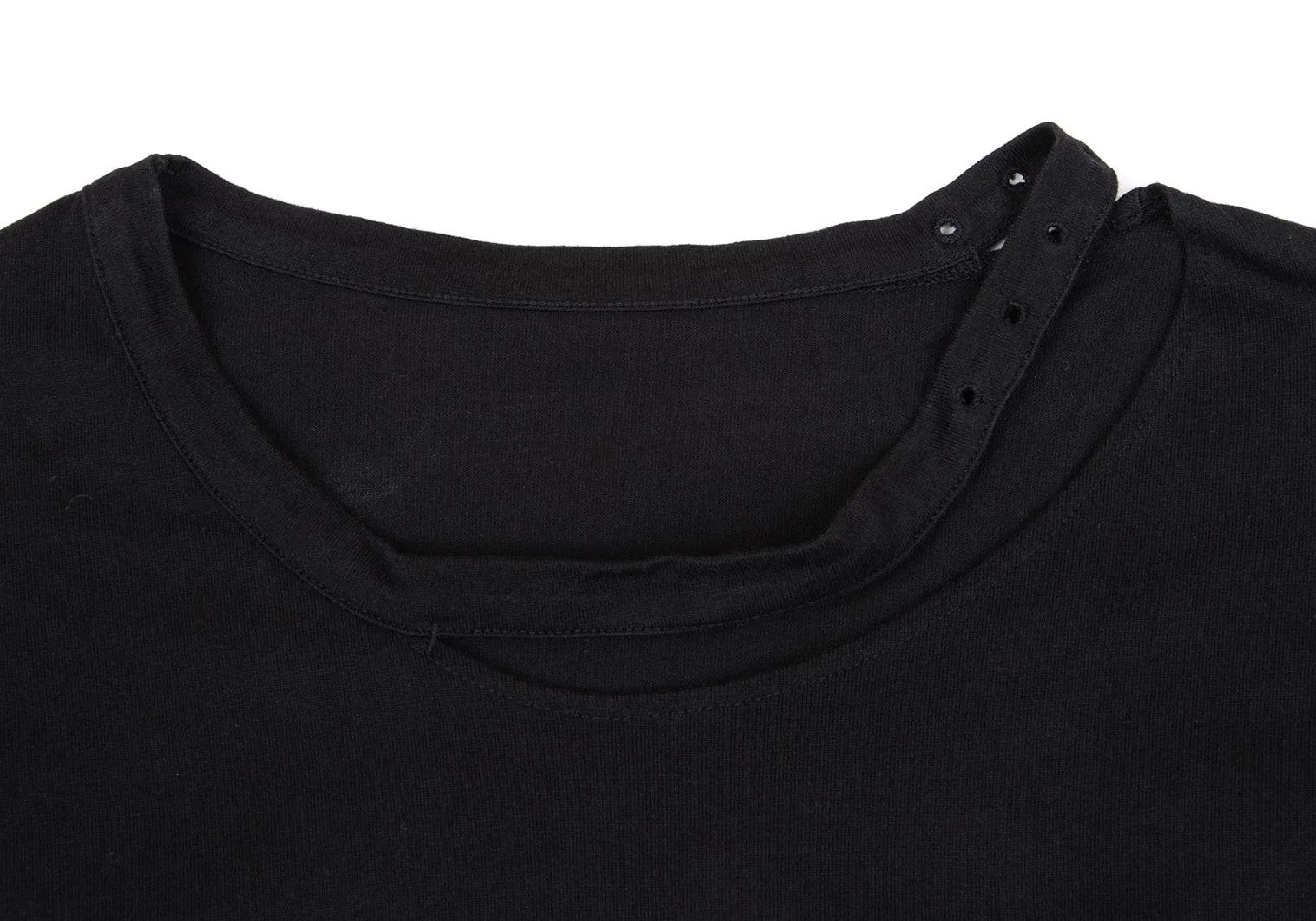 Yohji Yamamoto Yohji Yamamoto Cotton Collar Belt Design Cutsew Black 2 Size US M / EU 48-50 / 2 - 2 Thumbnail