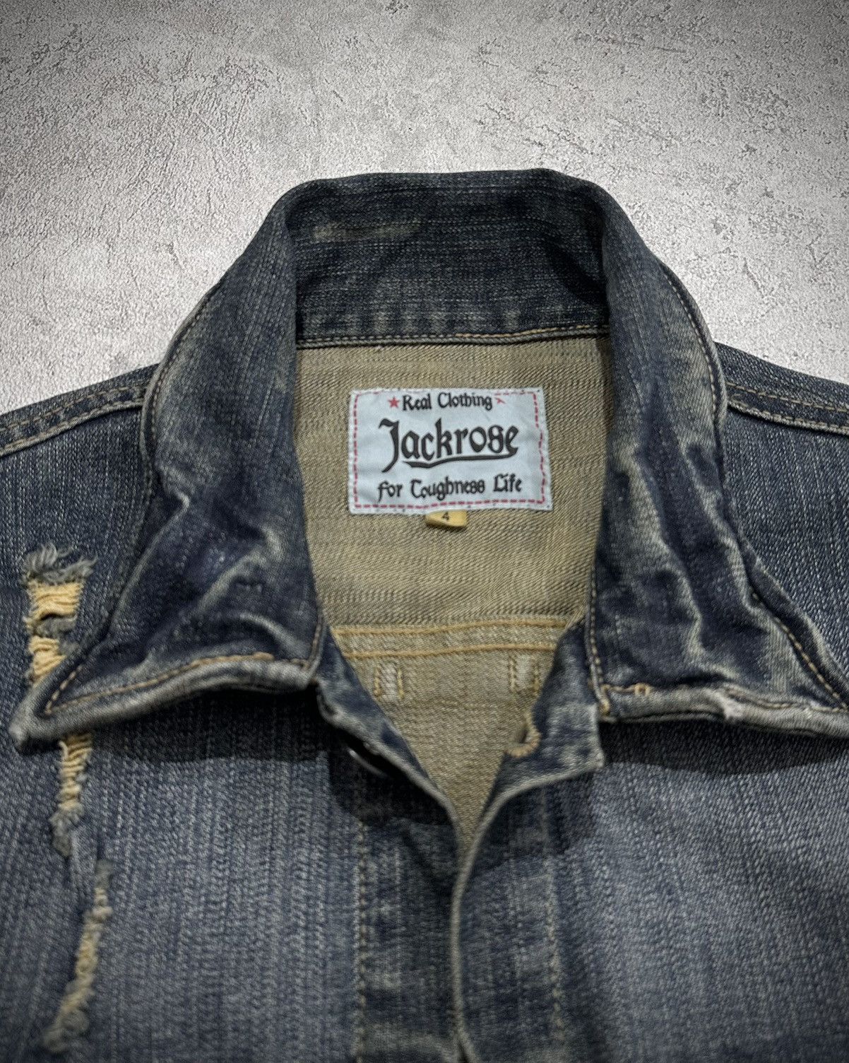 JACKROSE Jackrose Damaged Denim Biker Jacket Size US M / EU 48-50 / 2 - 7 Thumbnail