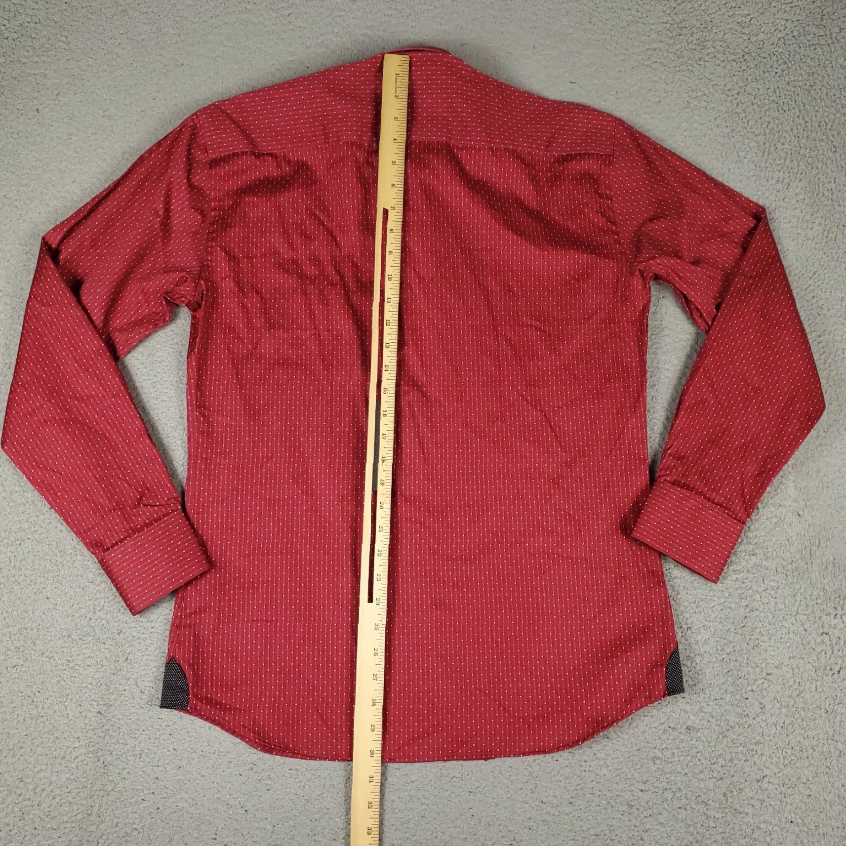 Maceoo Maceoo Shirt Mens Size Medium Red Striped Casual Button Up Long Sleeve - Button-Up, Cropped? Size US M / EU 48-50 / 2 - 3 Thumbnail