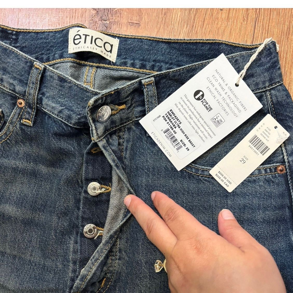 ETICA NWT Etica X Anthropologie Marley Ultra High Baggy Jean 29 Size 29" - 6 Thumbnail