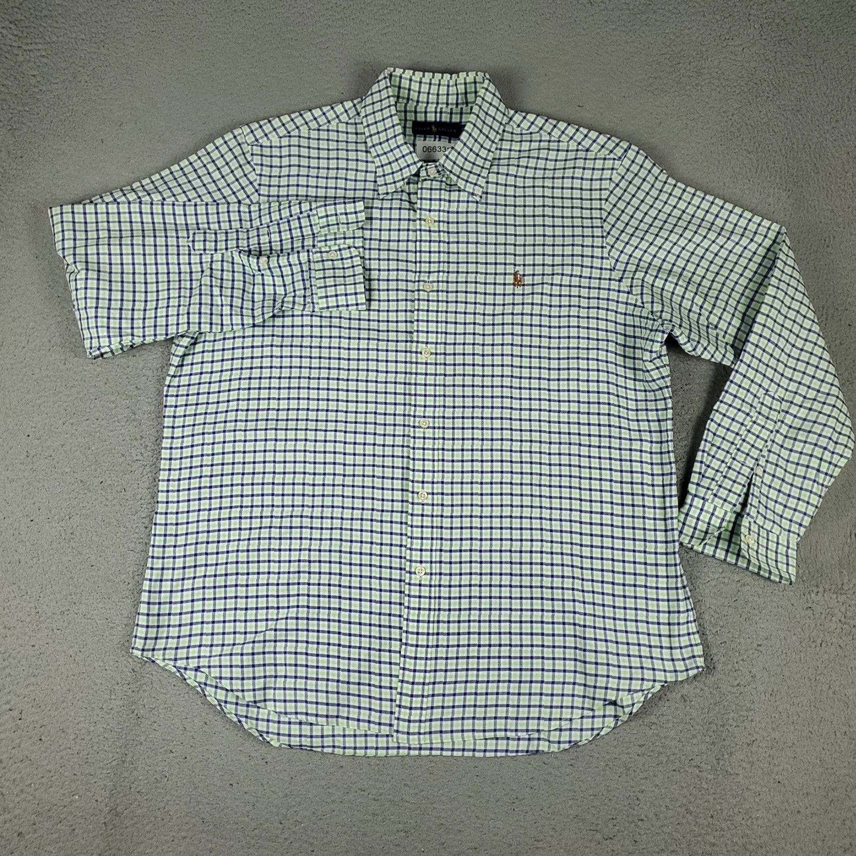 Ralph Lauren Ralph Lauren Shirt Mens XL Green Blue Check Pony Button Up Long Sleeve Shirt Size US XL / EU 56 / 4 - 4 Thumbnail