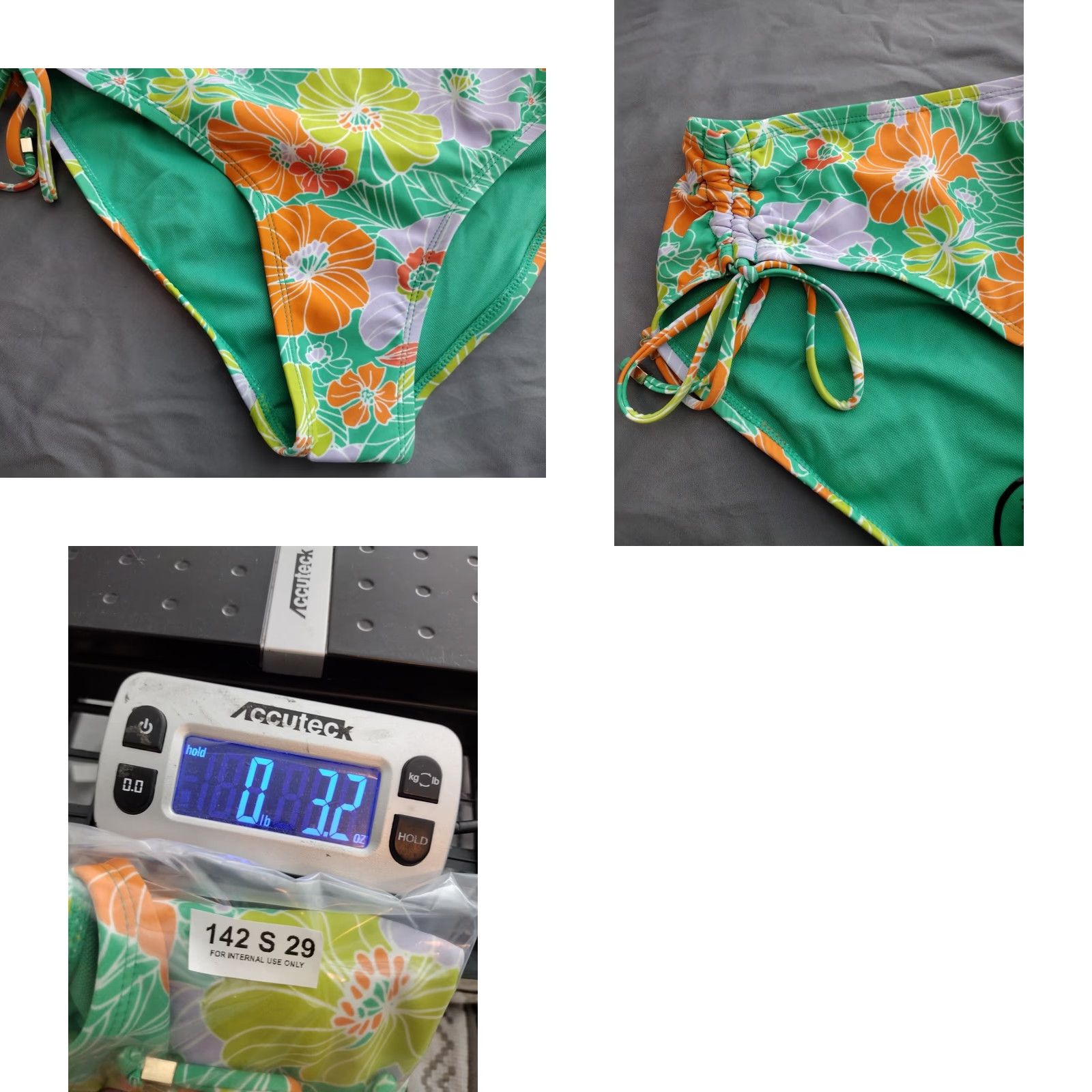 Vintage Time and Tru M Floral String Bikini Tie Side Bottom Swimwear Green Size 32" / US 10 / IT 46 - 8 Thumbnail
