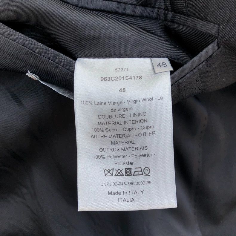 Dior Dior 18fw stitched neckline sleeve label wool suit 2501-Nex Size 48R - 5 Thumbnail