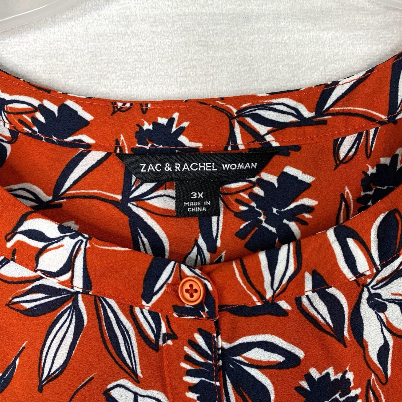 Vintage VINTAGE Zac & Rachel Top Womens 3X Red Floral Mixed Media Button Up Sleeveless Boho NWT Size XXL / US 16-18 / IT 52-54 - 2 Thumbnail