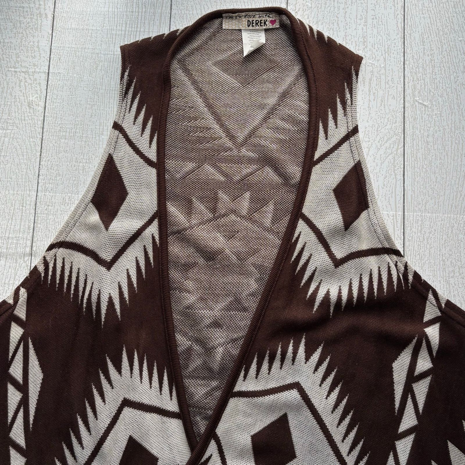 Other IML Derek Geometric Open Front Vest L/XL Brown Pink Size L / US 10 / IT 46 - 4 Thumbnail