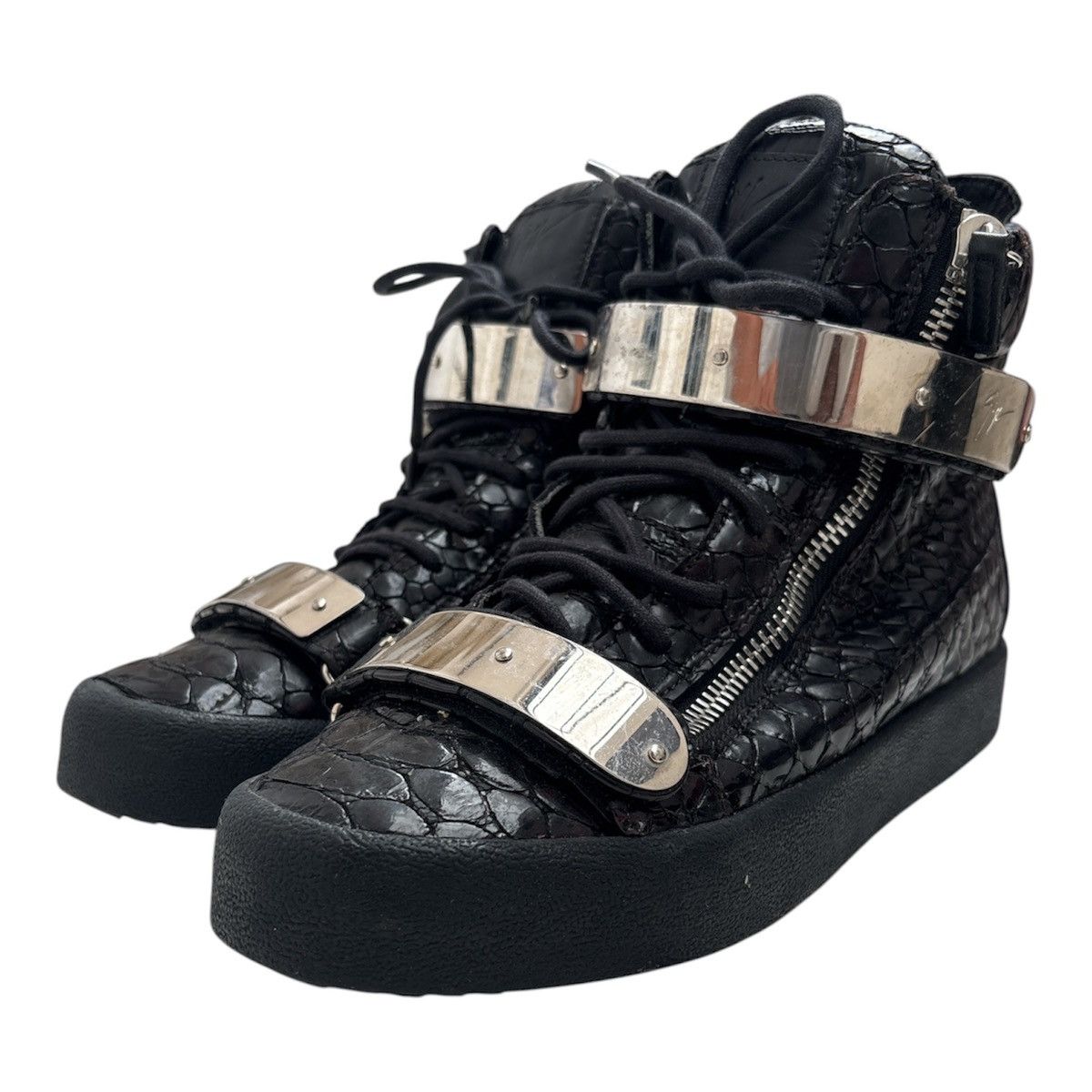 Giuseppe Zanotti Croco Embossed Coby Sneakers Size US 9.5 / EU 42-43 - 2 Thumbnail