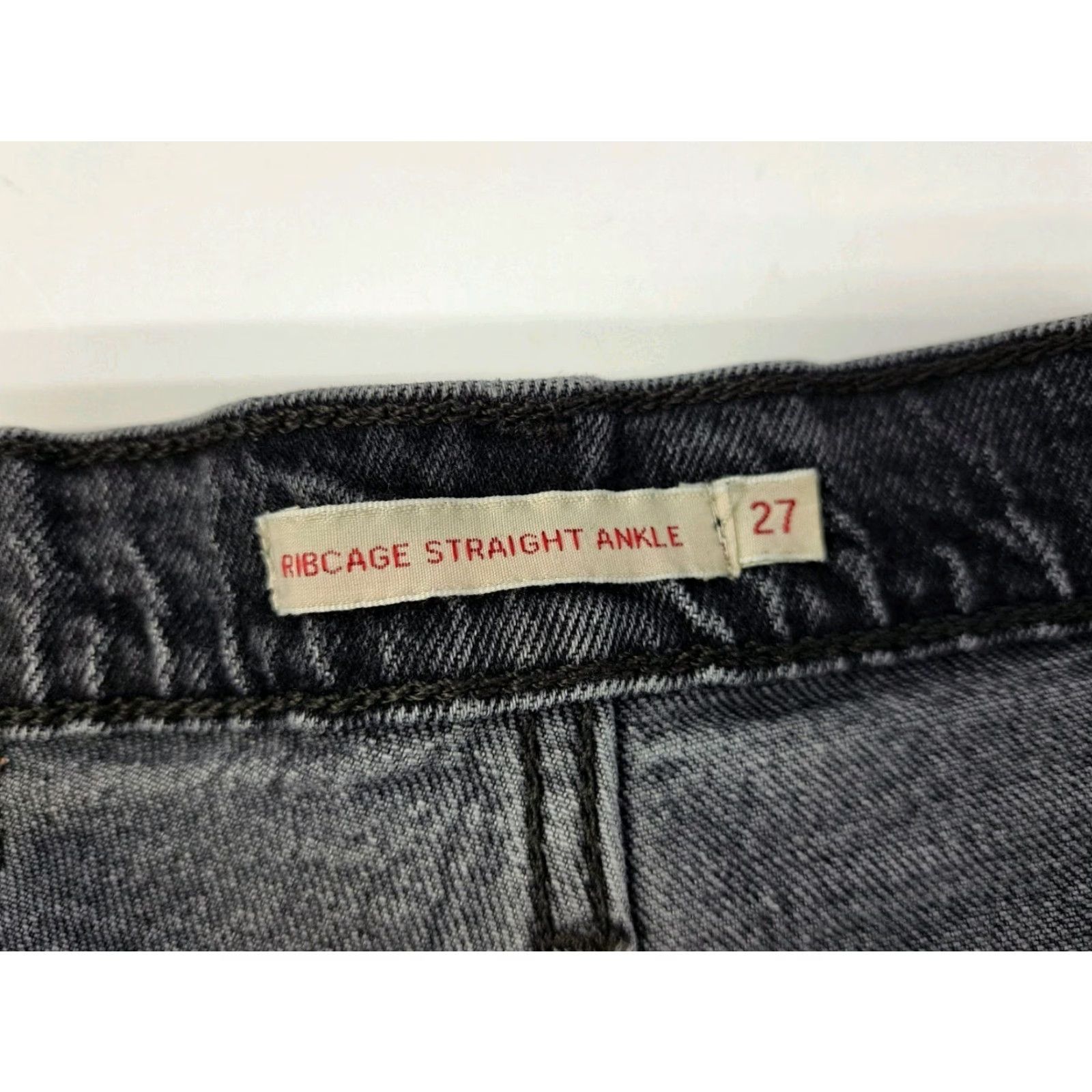 Levi's Levi's Women's Ribcage Straight Anklet Super High Rise Jeans Blk 27/27 7202 Size 27" / US 4 / IT 40 - 5 Thumbnail