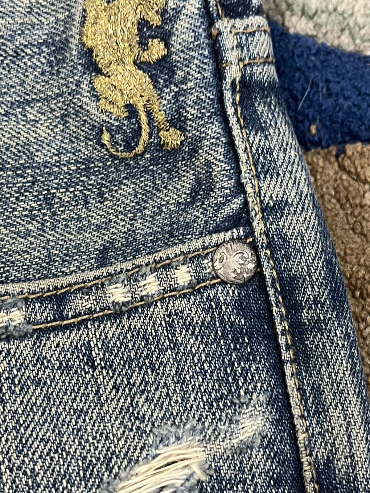 5351 POUR LES HOMMES Vintage Schorl by Kazuhisa komura Mudwash Distressed Denim Size US 32 / EU 48 - 14 Thumbnail