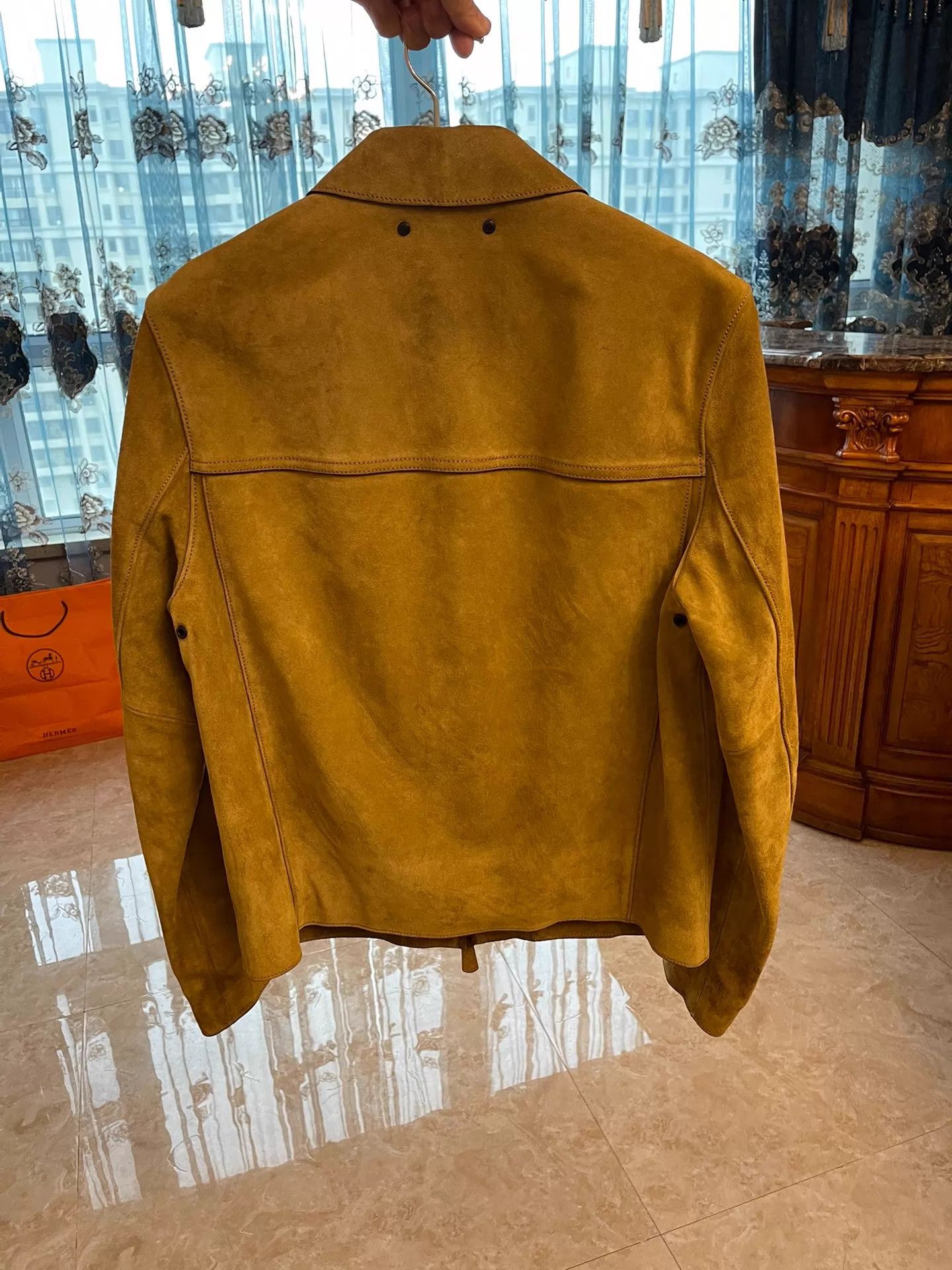 Coach Coach Cowhide Suede Yellow Notch Collar Jacket M Size US M / EU 48-50 / 2 - 2 Thumbnail