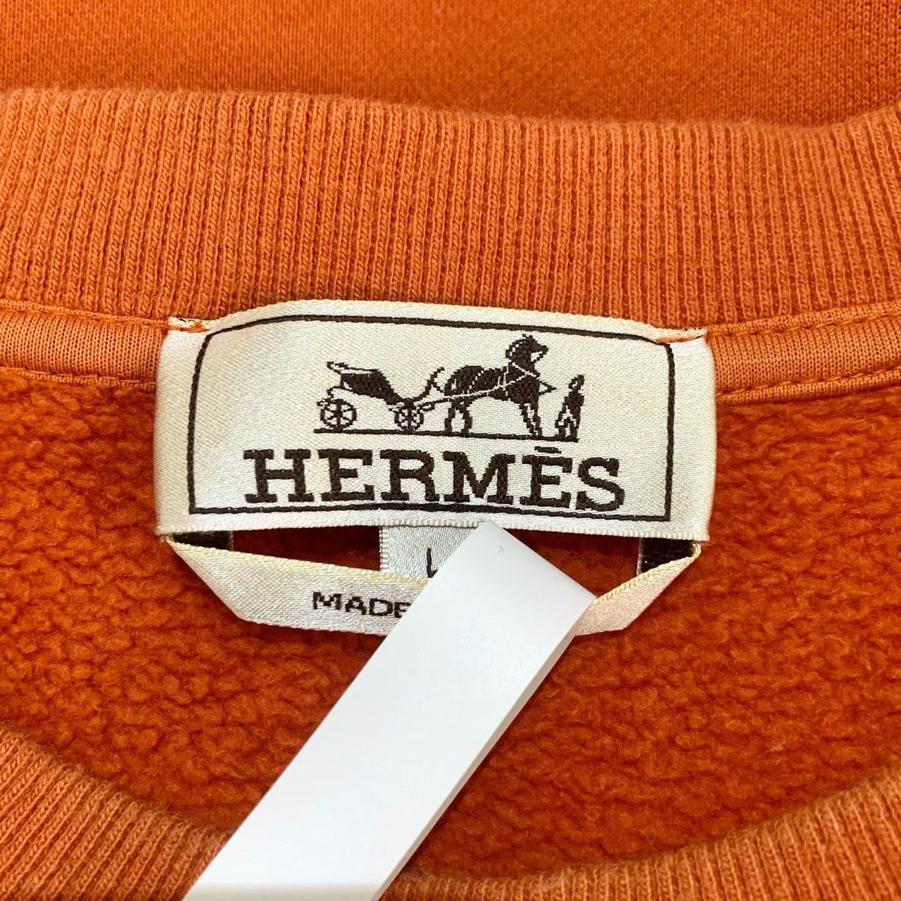 Hermes Hermès Orange Cotton Sweatshirt With Leather Robot Appliqué Size US L / EU 52-54 / 3 - 2 Thumbnail