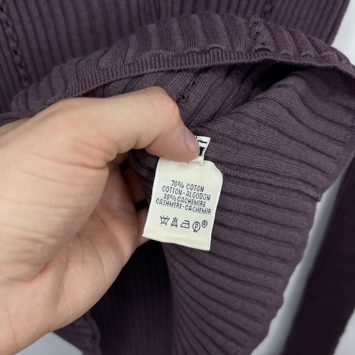 Hermes Hermes Cashmere Sweater Cardigan Ribbed Purple Size S / US 4 / IT 40 - 8 Thumbnail