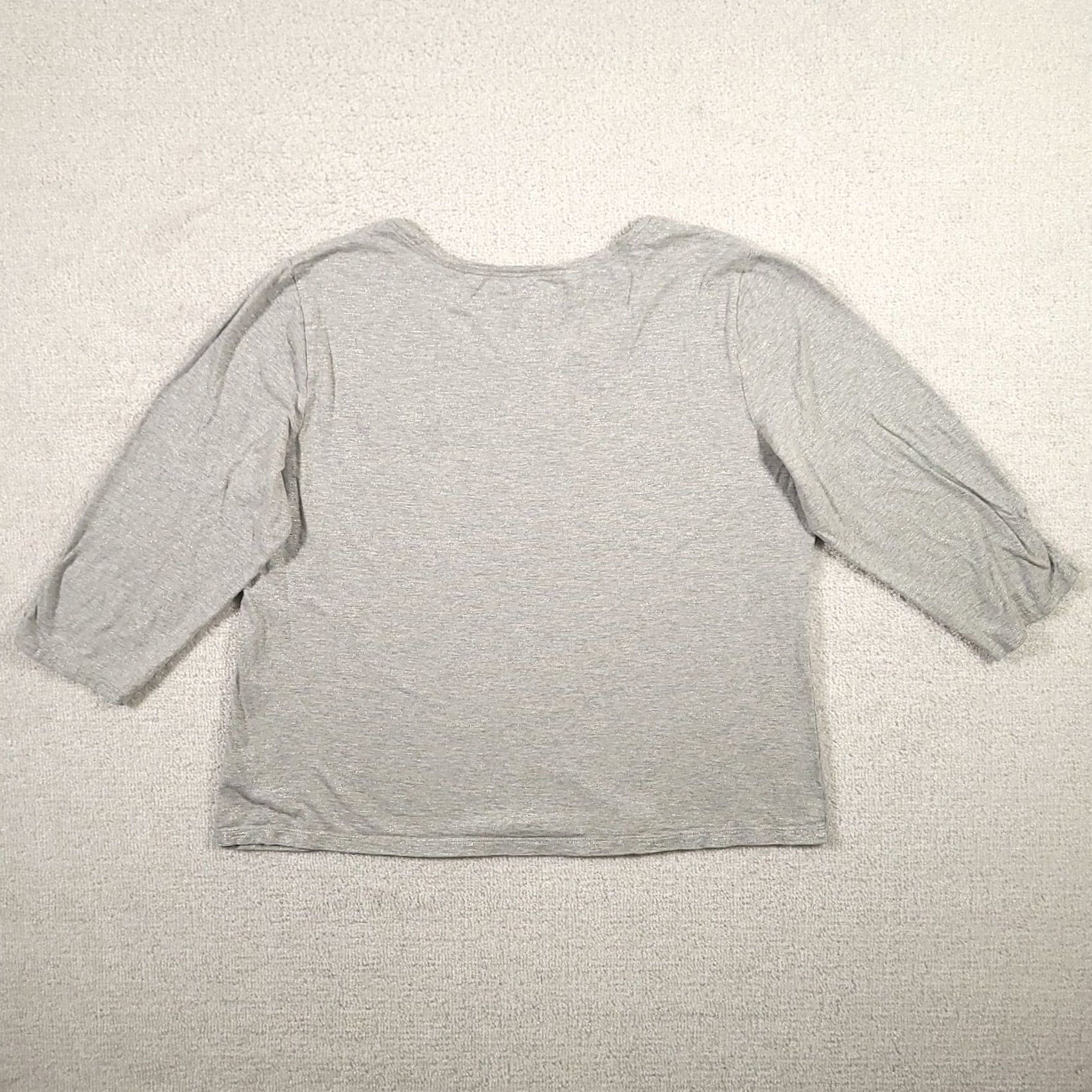 Vintage Chico's Zenergy Shirt Womens 3 XL Gray 3/4 Sleeve Shimmer Round Neck Size XL / US 12-14 / IT 48-50 - 7 Thumbnail