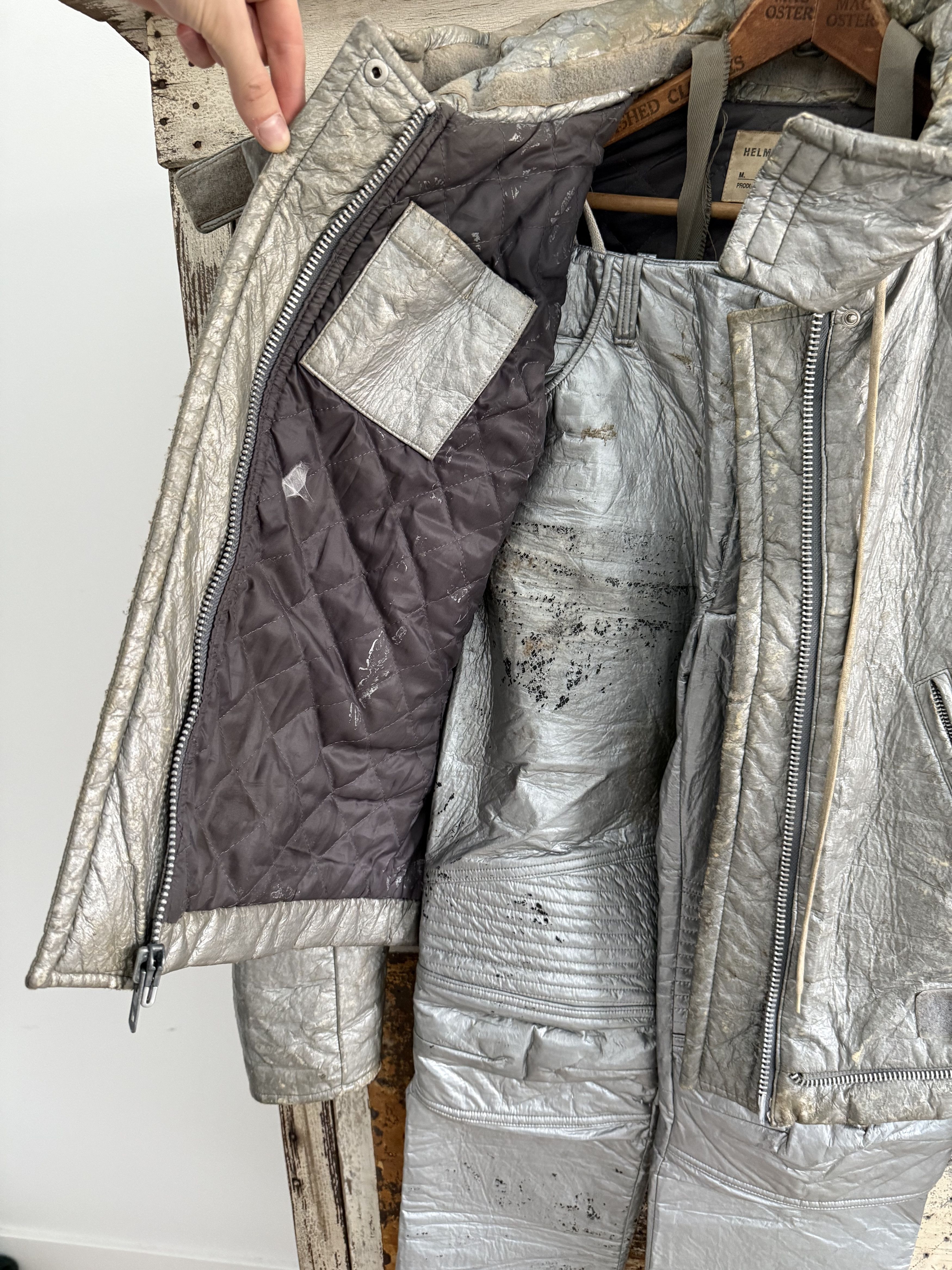 Helmut Lang 1999 Helmut Lang Astro Biker Jacket & Pants Set Size US S / EU 44-46 / 1 - 5 Thumbnail