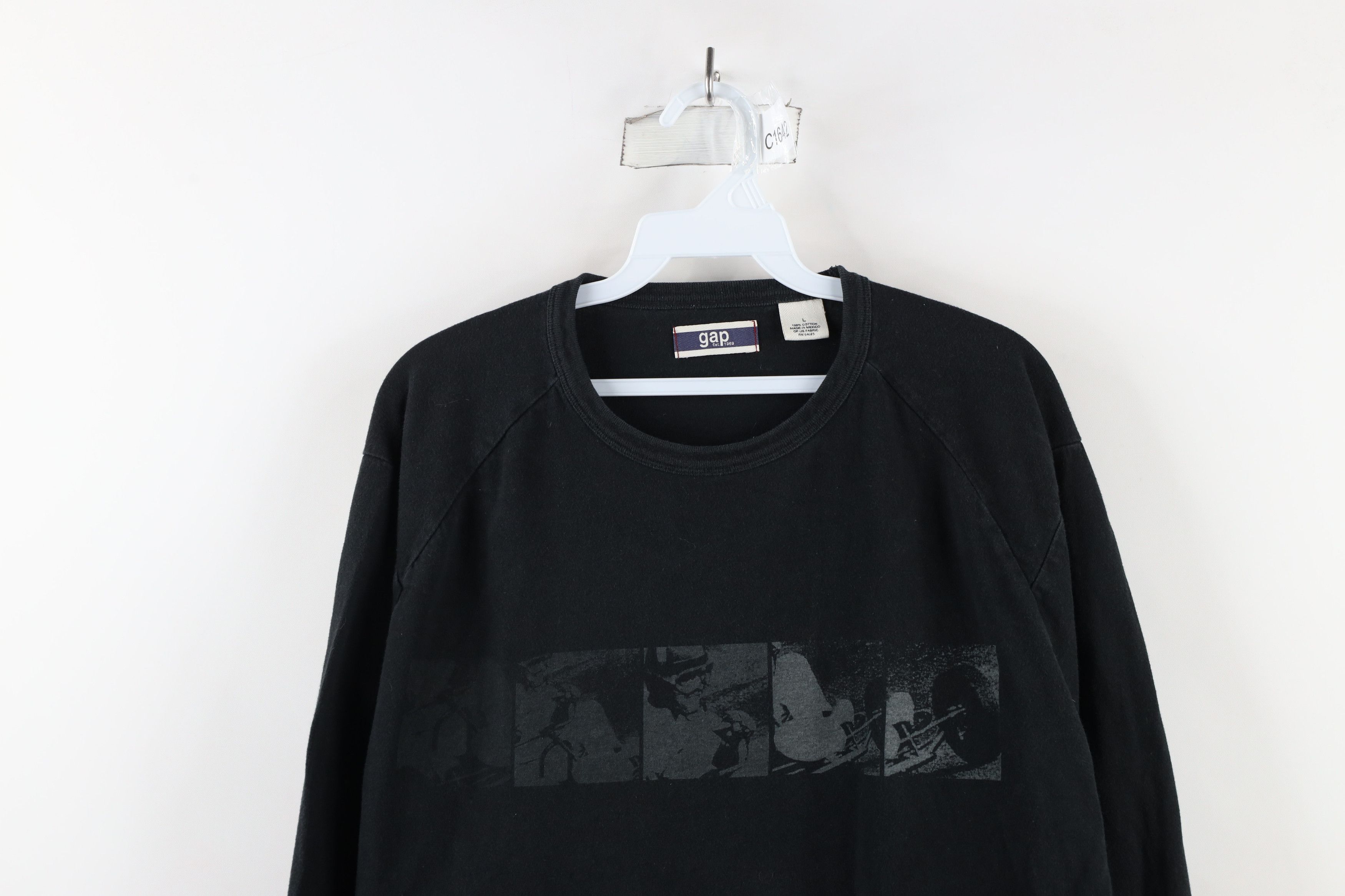 Gap × Vintage Vintage Y2K 2002 Gap Racing Long Sleeve T-Shirt Black Cotton Size US L / EU 52-54 / 3 - 2 Thumbnail