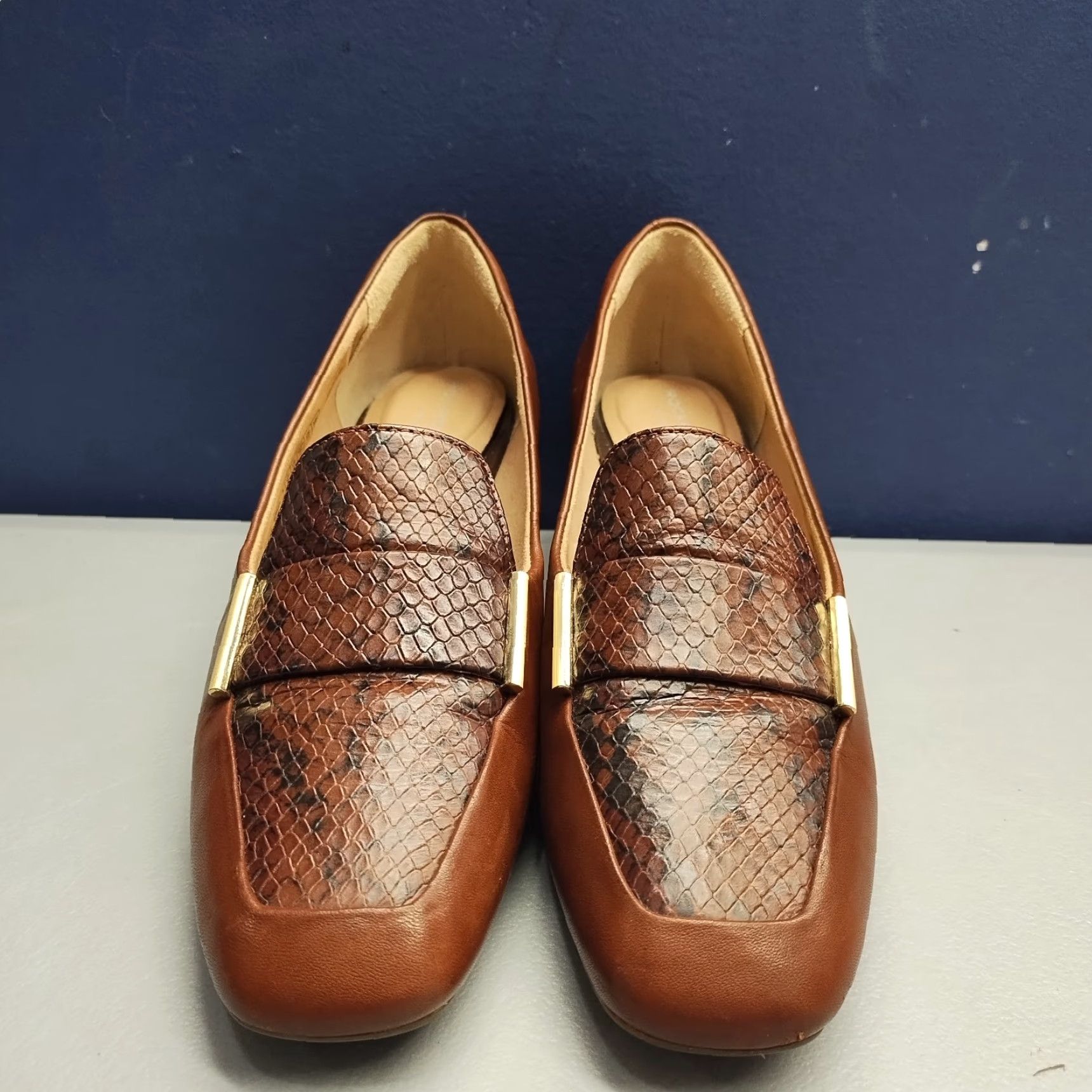 Rockport Rockport Total Motion Rockport Total Motion Heeled Loafers Womens Size 5 Brown Snake Print Square Toe Size US 5 / IT 35 - 2 Thumbnail