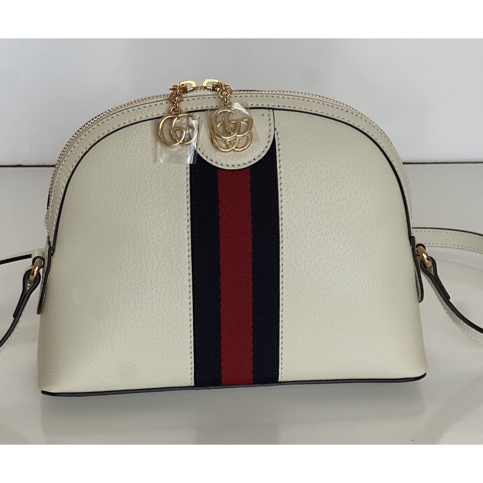 Gucci Gucci Ophidia Leather GG Web White Small Shoulder Bag 719881 Size ONE SIZE - 2 Thumbnail