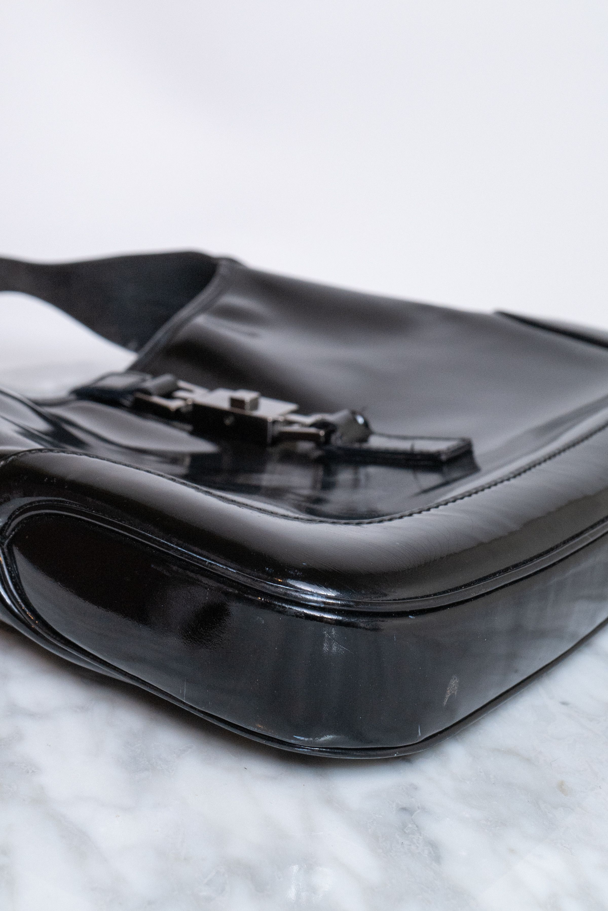 Gucci Black Patent Leather Vintage Gucci Jackie Bag Size ONE SIZE - 13 Thumbnail