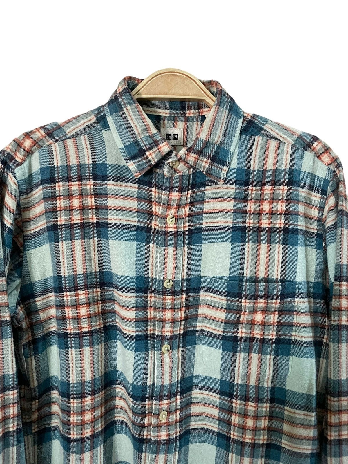 Japanese Brand × Uniqlo Vintage Uniqlo Travis Scott Style Tartan Plaid Flannel Size US M / EU 48-50 / 2 - 3 Thumbnail