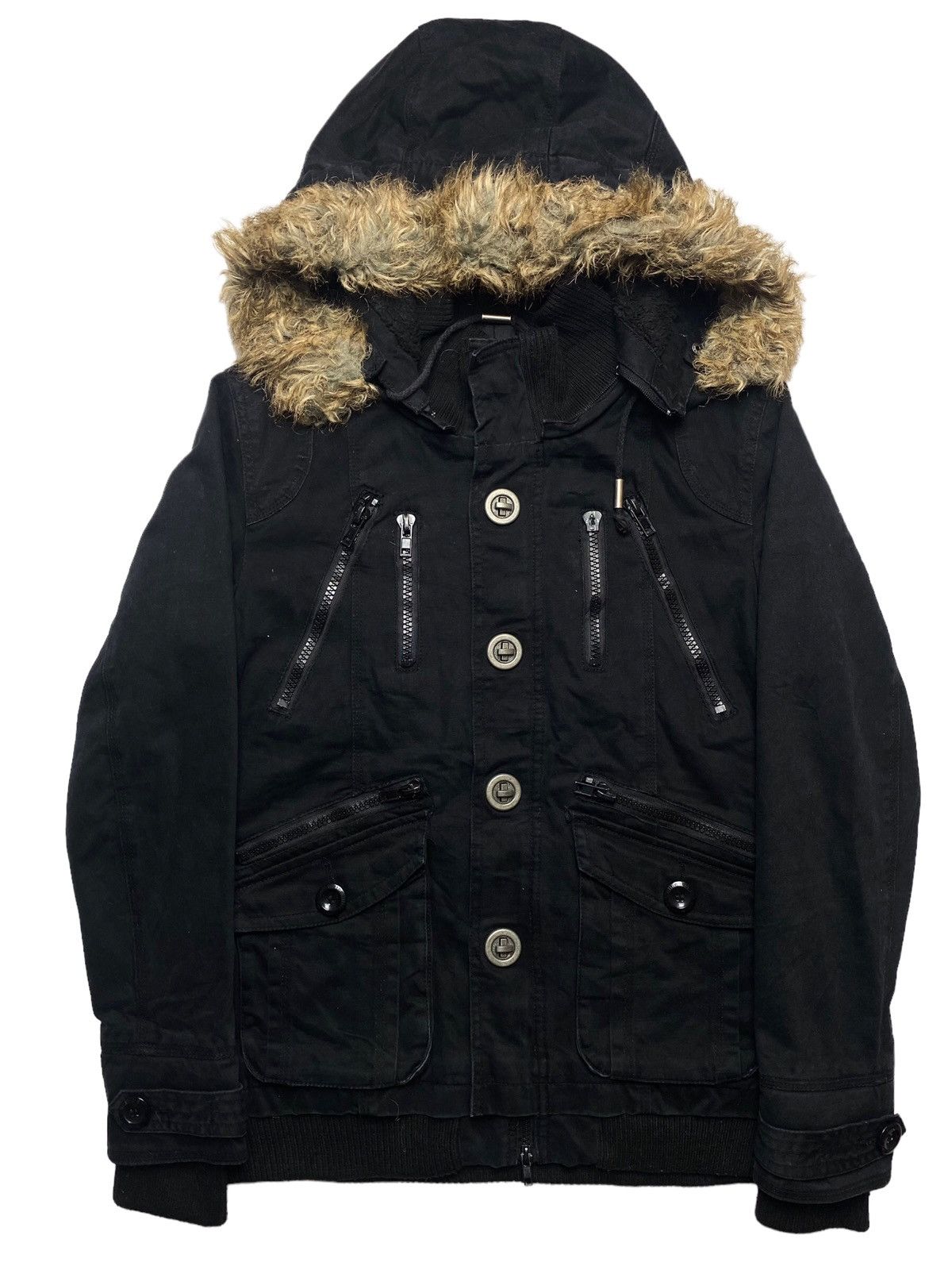 image of If Six Was Nine x Le Grande Bleu L G B 2000S In The Attic - Fur Raccoon Hoodie Multizipper Jacket i