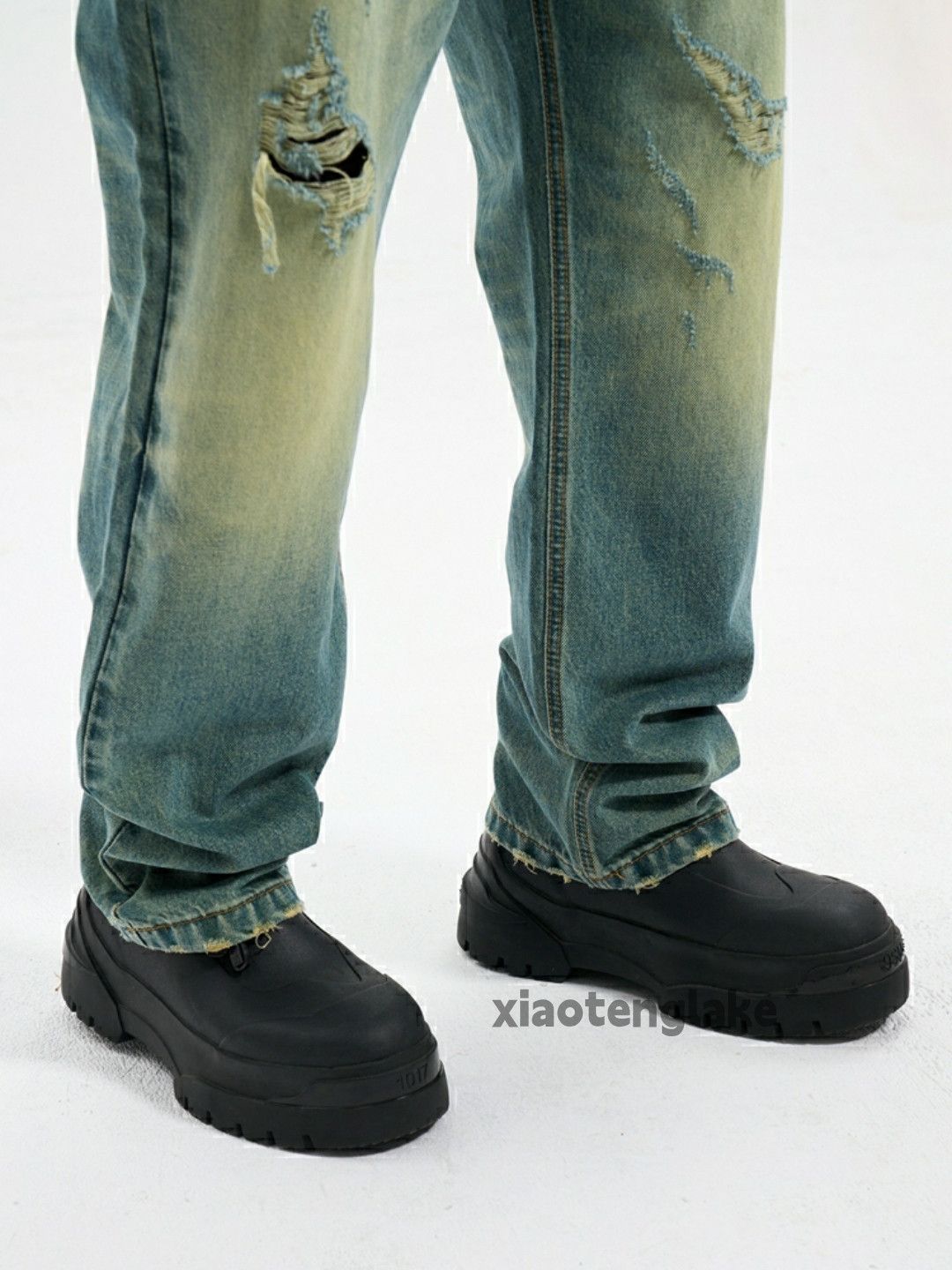 Jean × Vintage washed faded loose baggy skate hiphop ripped jeans Size US 34 / EU 50 - 7 Thumbnail