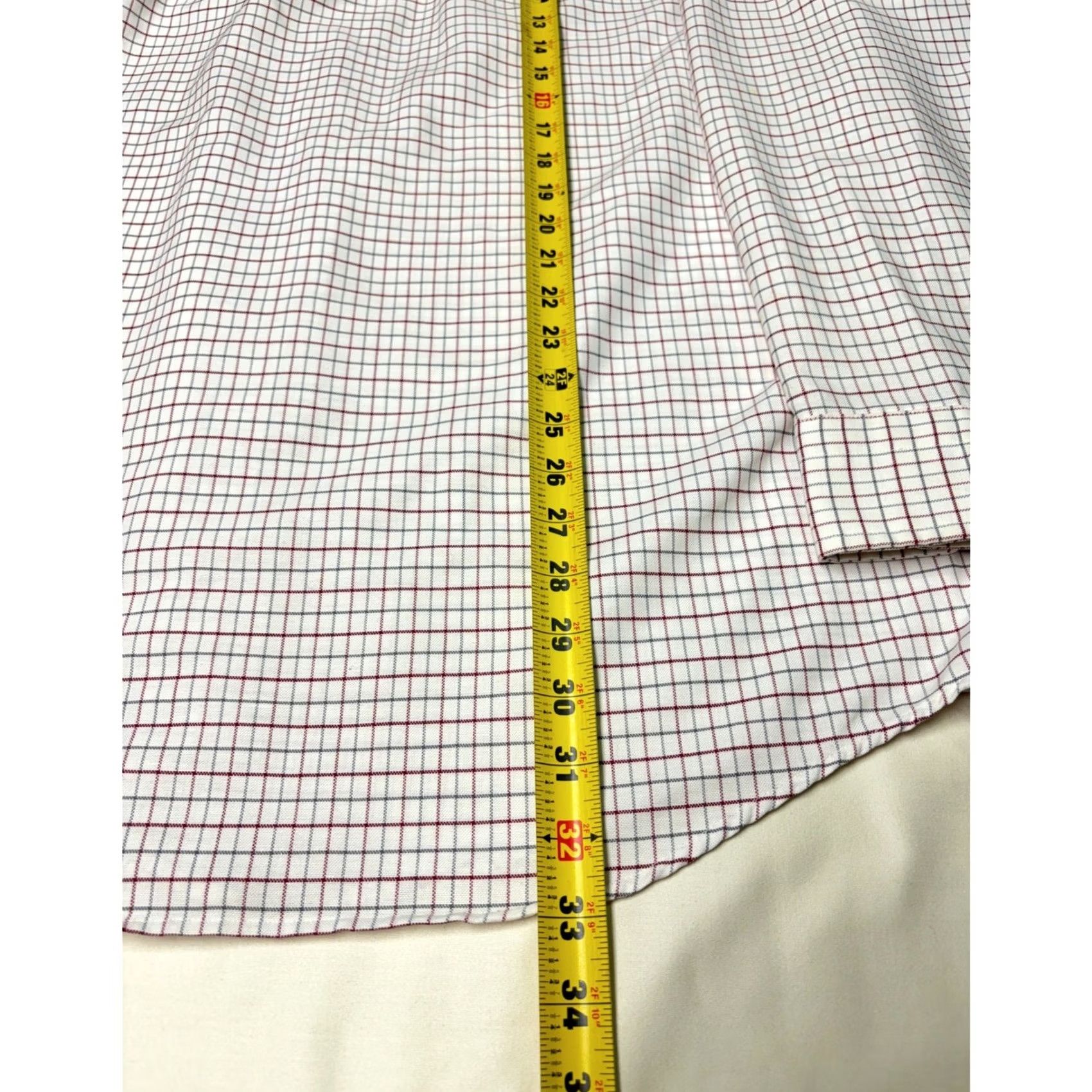 Vintage VINTAGE L.L.Bean Plaid Shirt Button-Down Long Sleeve Dress Shirt Mens 17.5 White Button-Up Comfort Classic Preppy Pocket Easy Care Size 48R - 7 Thumbnail