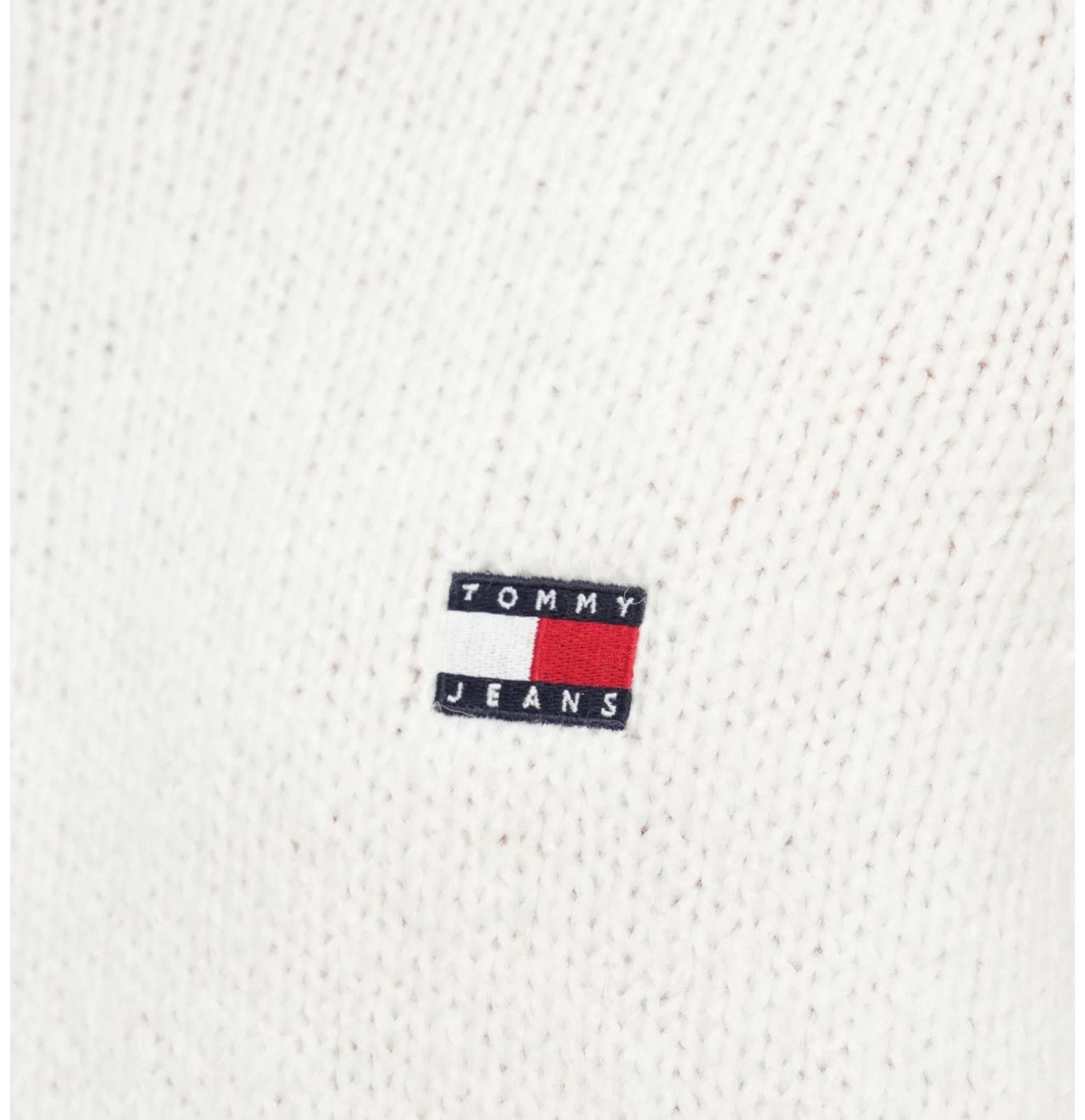 Tommy Hilfiger Tommy Jeans Waffle Knit Sweater White Melange Size L Bnwt Size US L / EU 52-54 / 3 - 2 Thumbnail