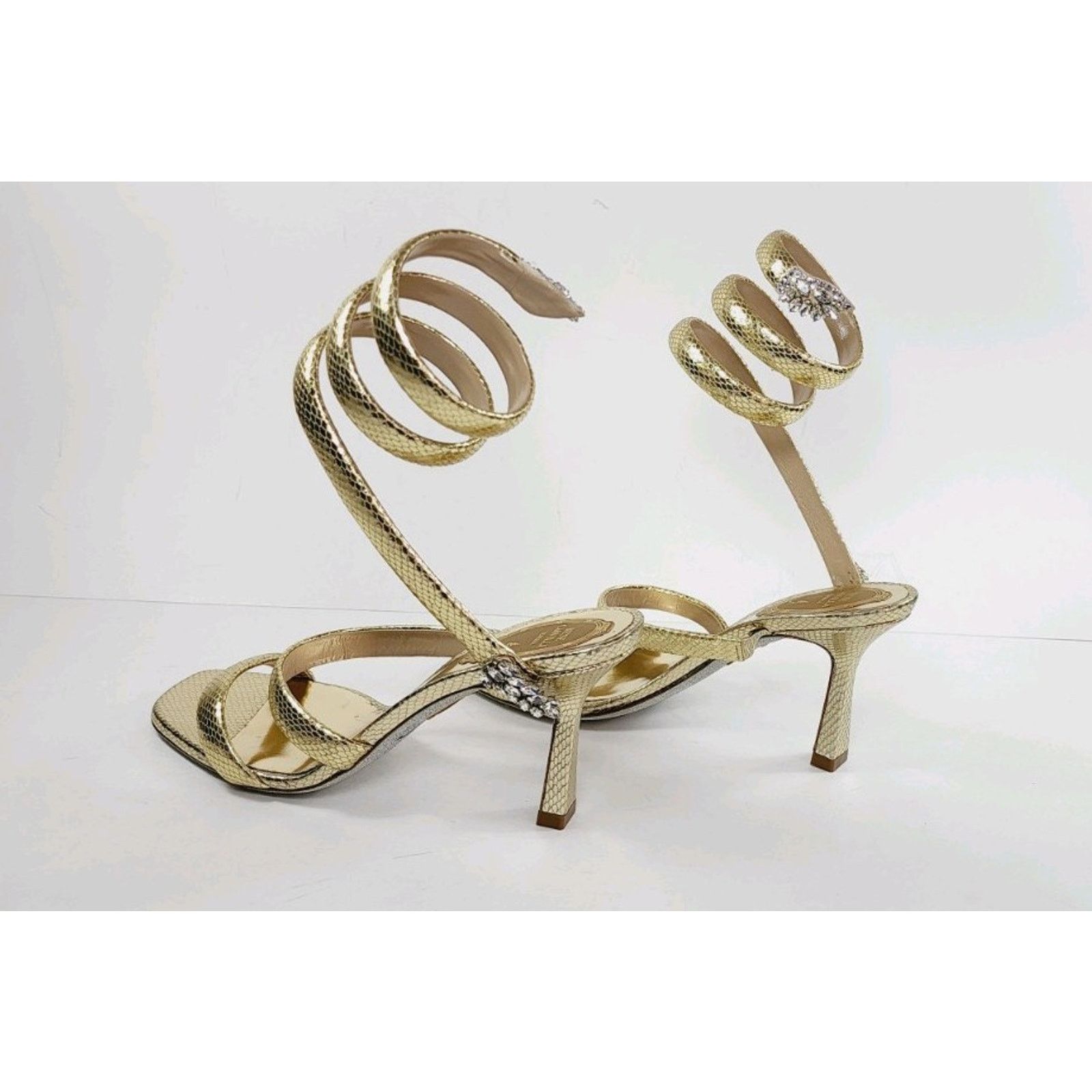 Rene Caovilla $1268 RENE CAOVILLA Leather Sandals US7 UK4EU37 Snake Design Size US 7 / IT 37 - 8 Thumbnail