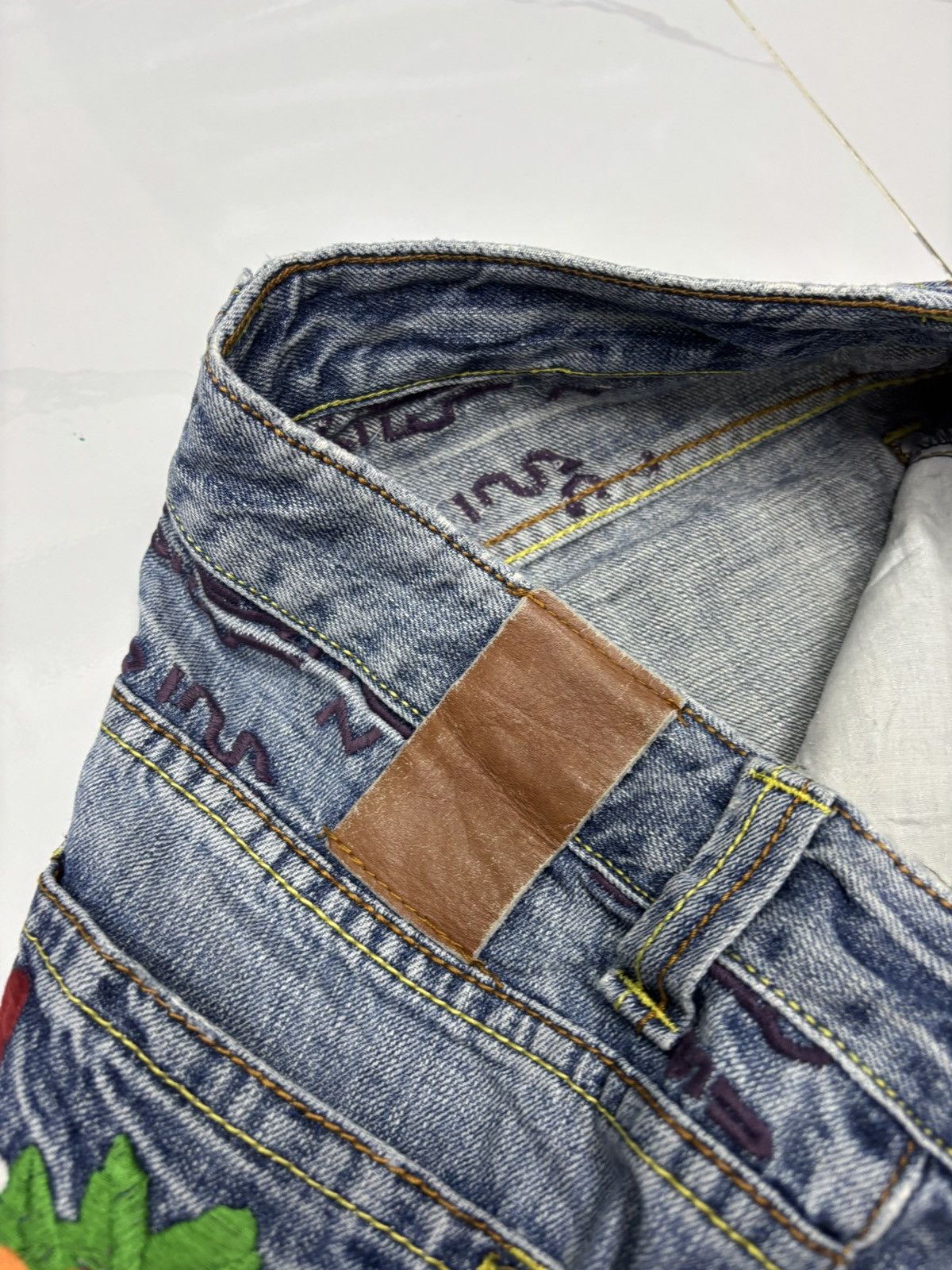 Ed Hardy Flare Jeans L.G HARD Flower Embroidery Ed Hardy Style Jeans Size US 28 / EU 44 - 10 Thumbnail