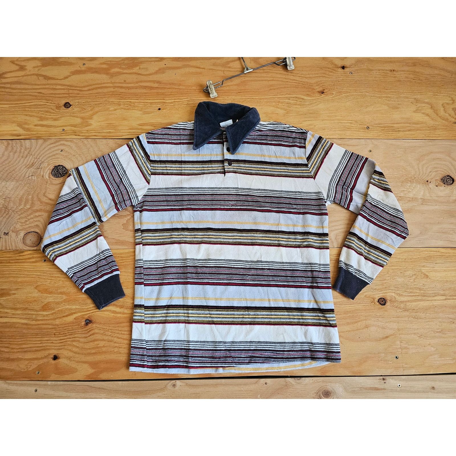 Other Montgomery Ward Terry Cloth Polo Shirt Sz M Striped 1970s Size US M / EU 48-50 / 2 - 1 Thumbnail