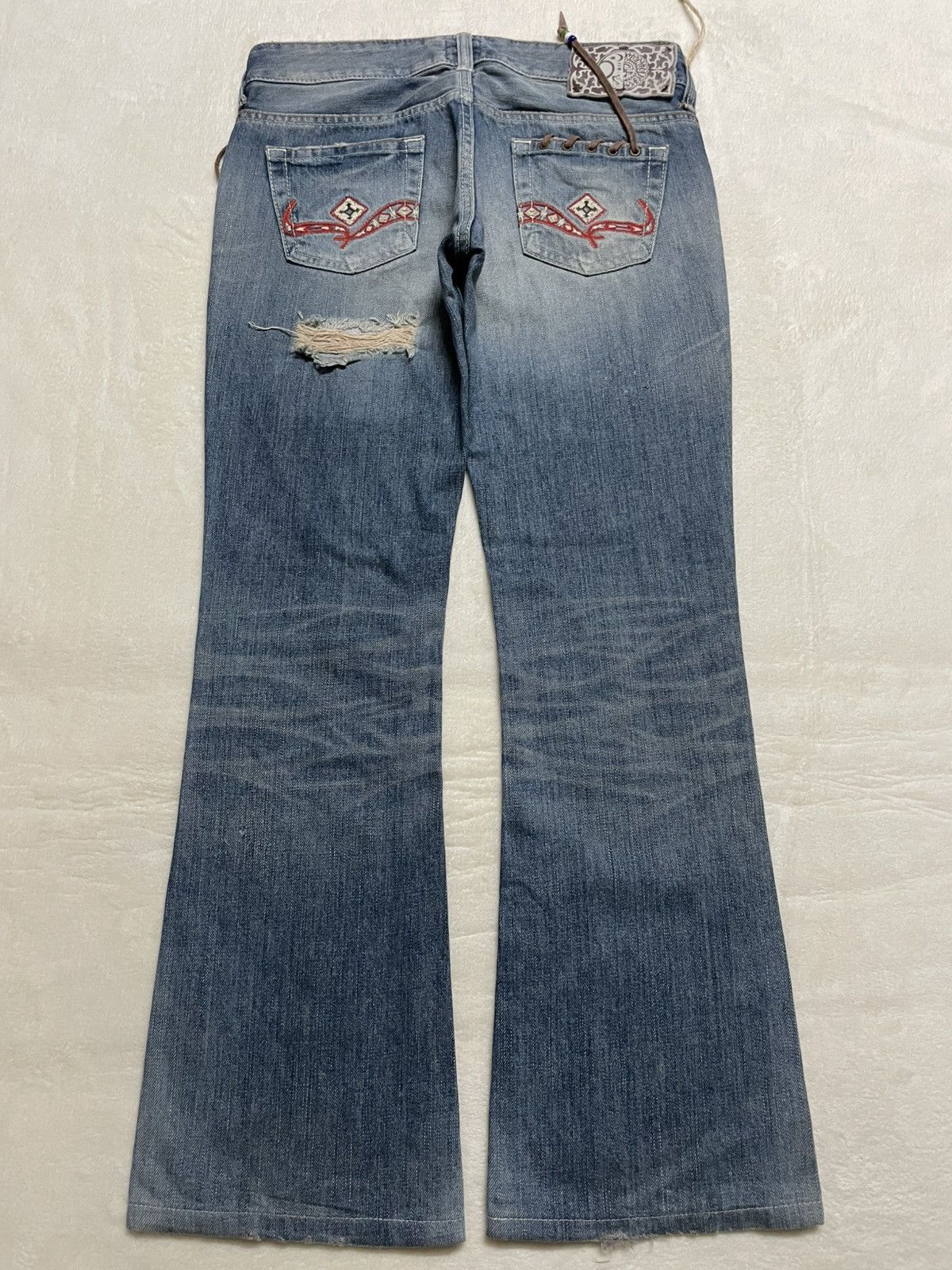 Edwin Vintage Edwin Boot Cut Distressed Ripped Denim Jeans Size US 30 / EU 46 - 12 Thumbnail