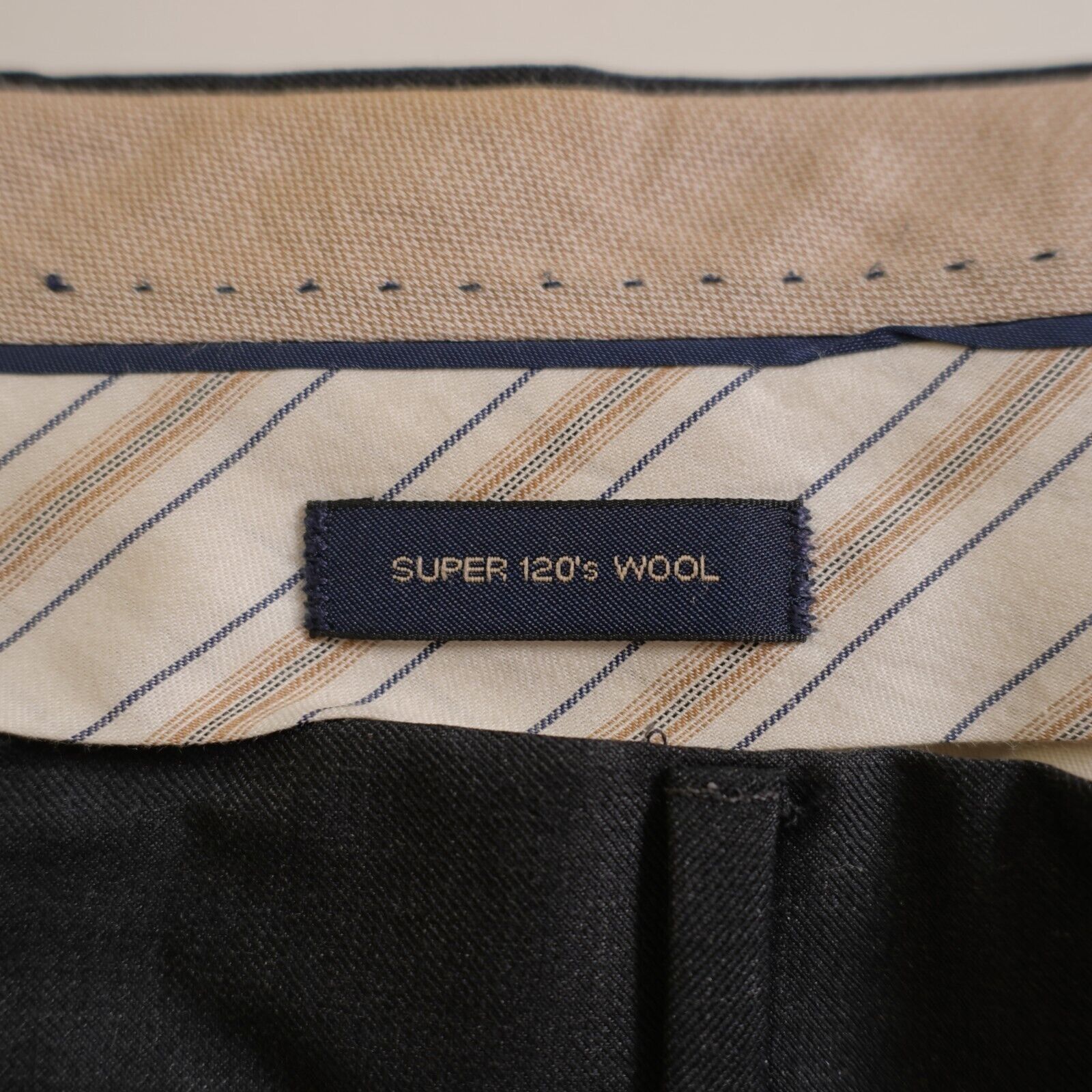 Designer Ballin Classic Super 120s Wool Gray Flat Front Mid Rise Dres Size 36R - 6 Thumbnail