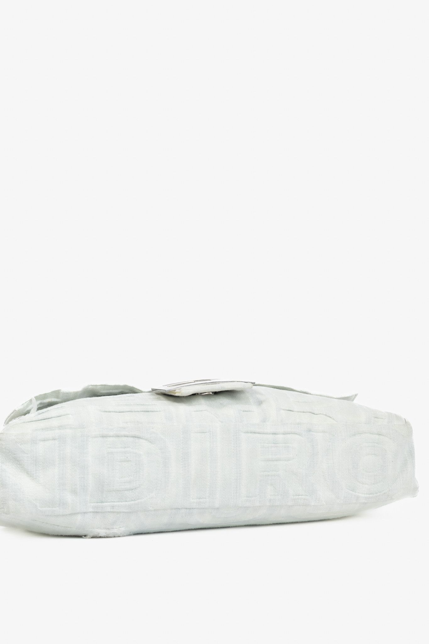 Fendi Fendi by Marc Jacobs Maxi Baguette White Denim Shoulder Bag Size ONE SIZE - 5 Thumbnail