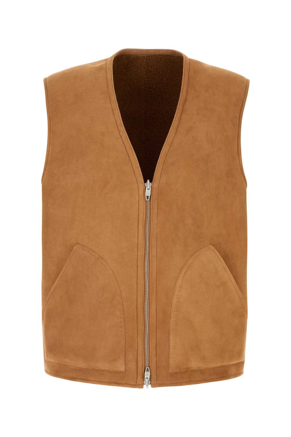 Umit Benan Camel Shearling Vest Size US L / EU 52-54 / 3 - 1 Thumbnail