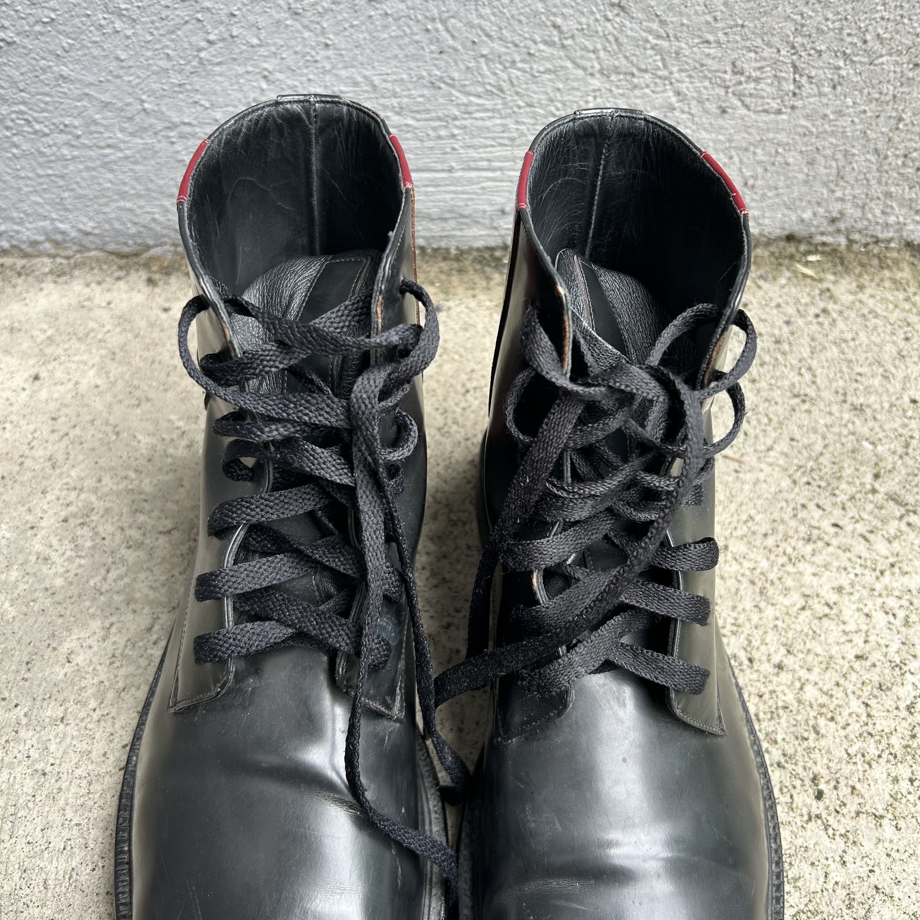 Calvin Klein 205W39NYC CK205 Black Patent Leather Combat Boots Shoes Size US 8 / EU 41 - 7 Thumbnail